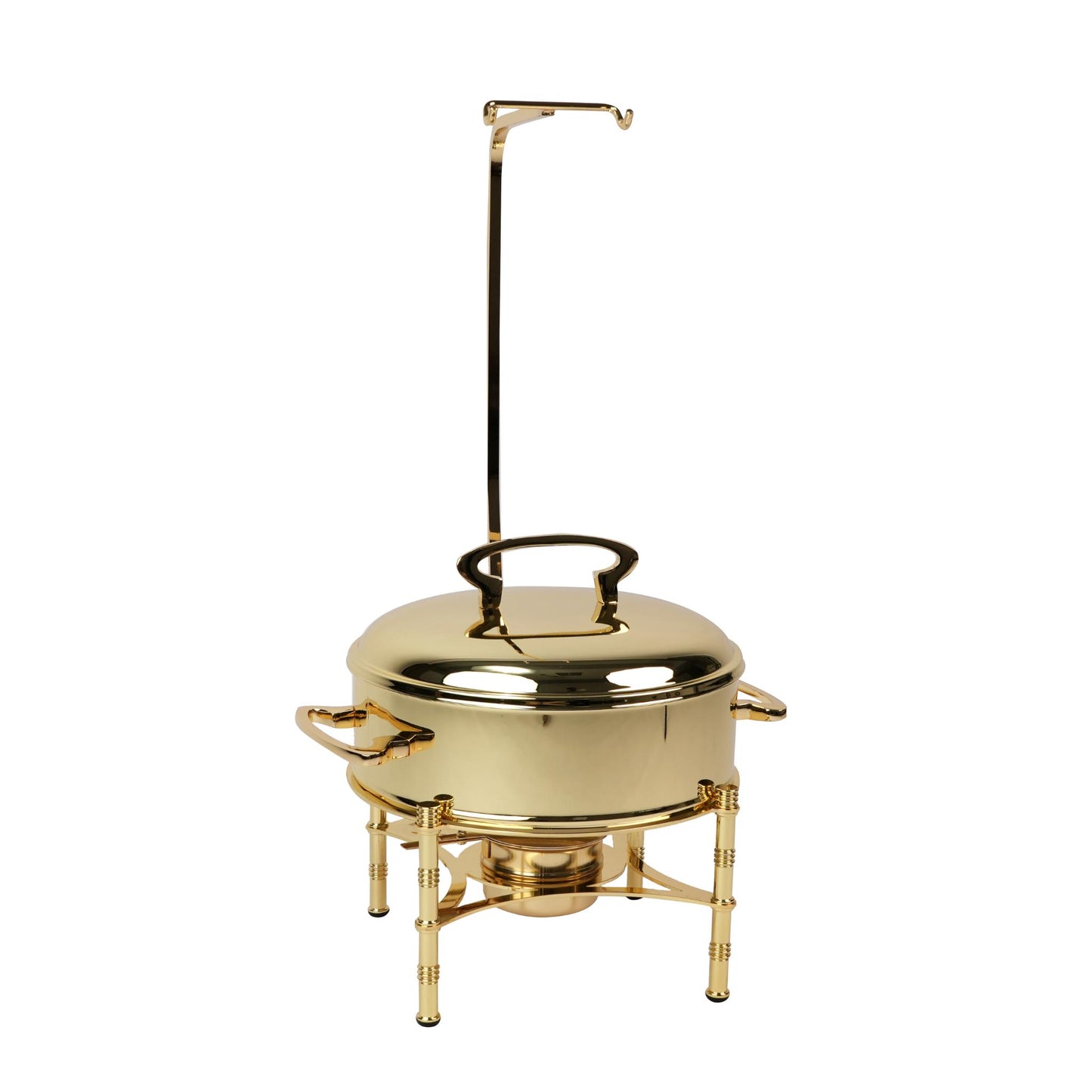 ROUND CHAFING DISH / BUFFET , PLAIN DESIGN / GOLD  PLATED