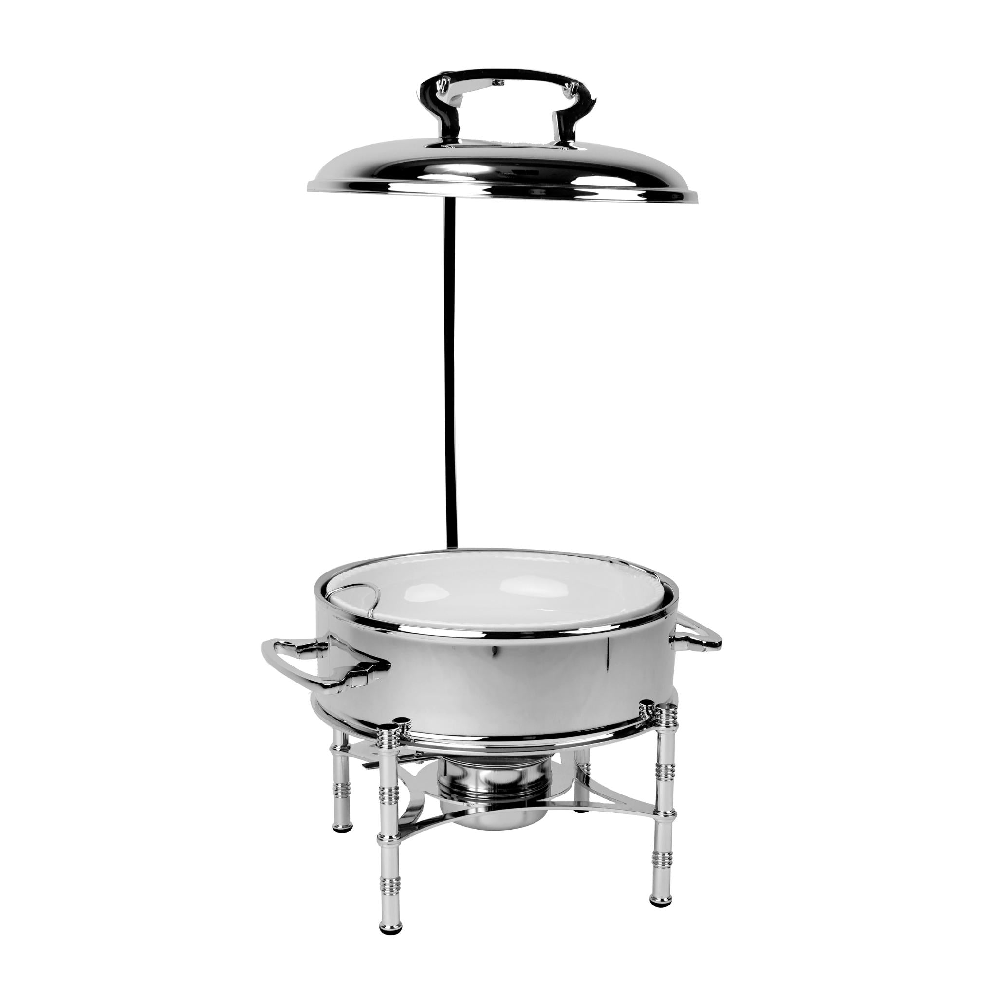 ROUND CHAFING DISH / BUFFET  , PLAIN DESIGN / SILVER PLATED