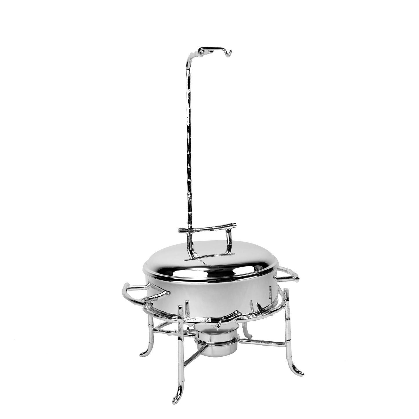 ROUND CHAFING DISH / BUFFET , PLAIN WITH BB BASE DESIGN  DESIGN / SILVER PLATED