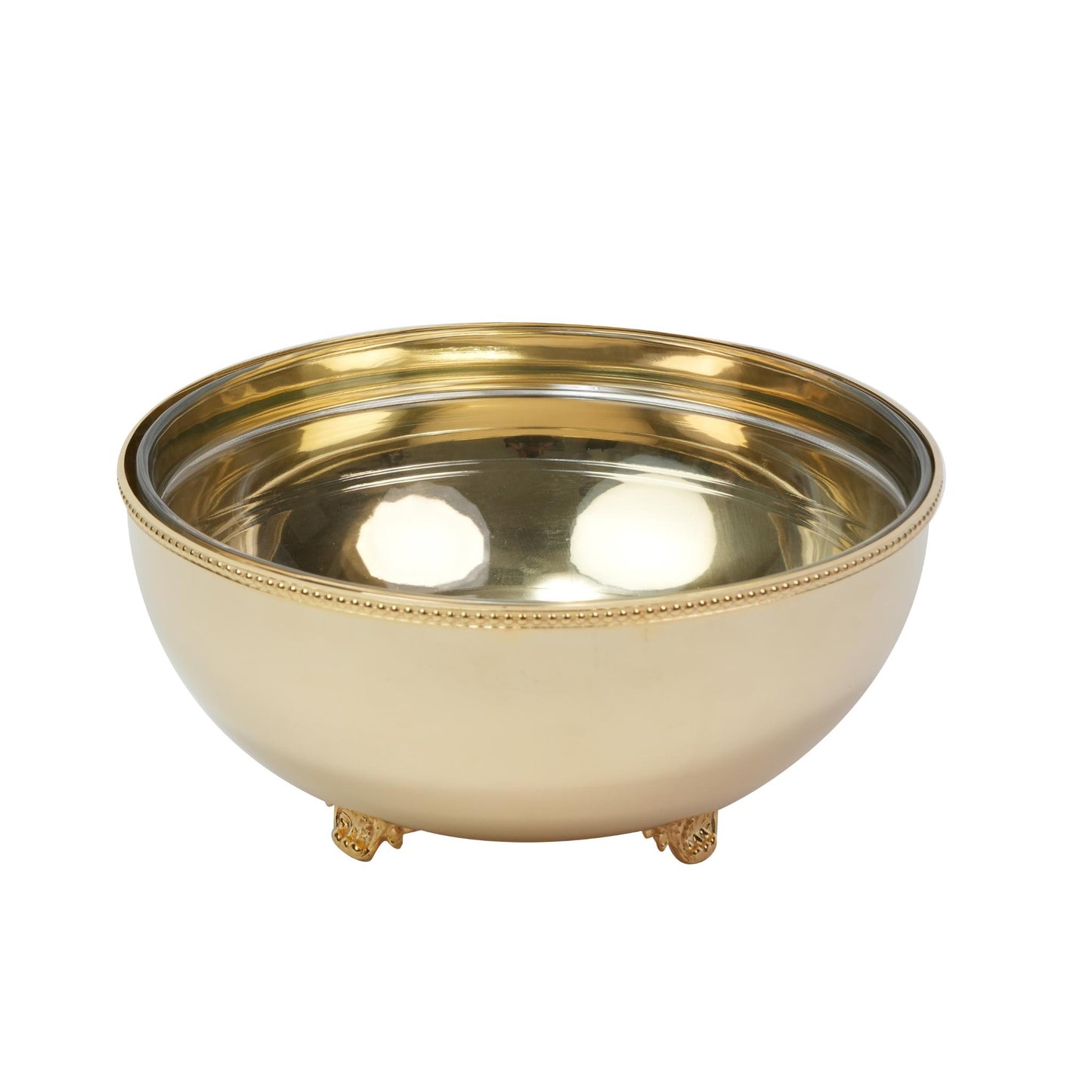 ROUND  SALADIER GLASS BOWL / DOTTED DESIGN