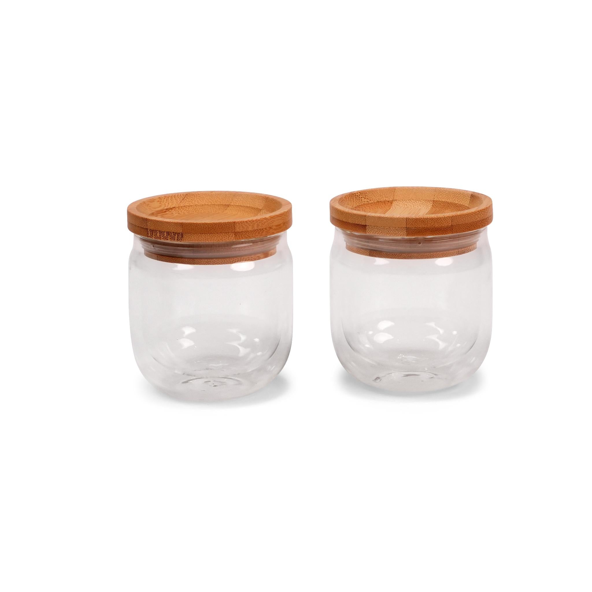 DRINK & DESIGN - STACKABLE 2 PCS SUGAR BOWLS WITH BAMBOO LID