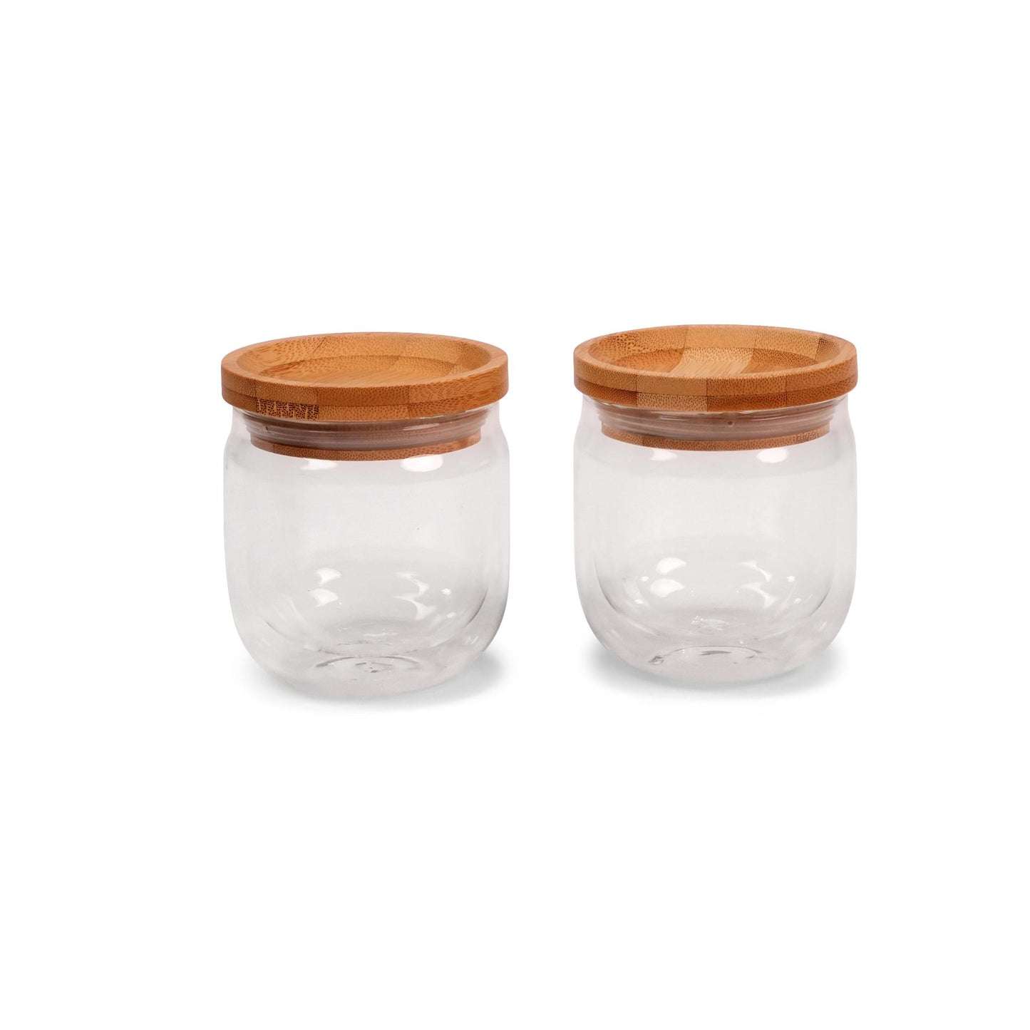 DRINK & DESIGN - STACKABLE 2 PCS SUGAR BOWLS WITH BAMBOO LID