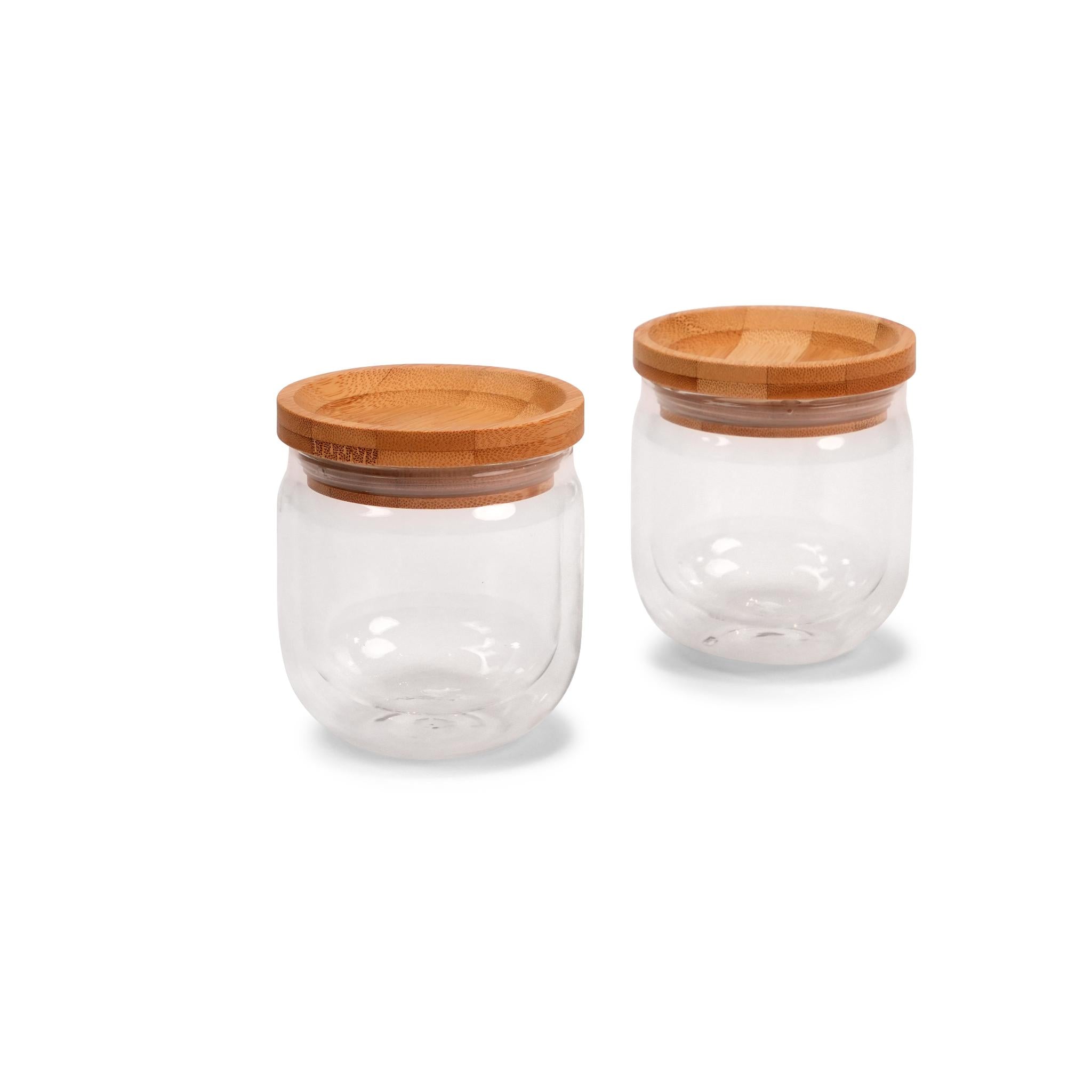 DRINK & DESIGN - STACKABLE 2 PCS SUGAR BOWLS WITH BAMBOO LID