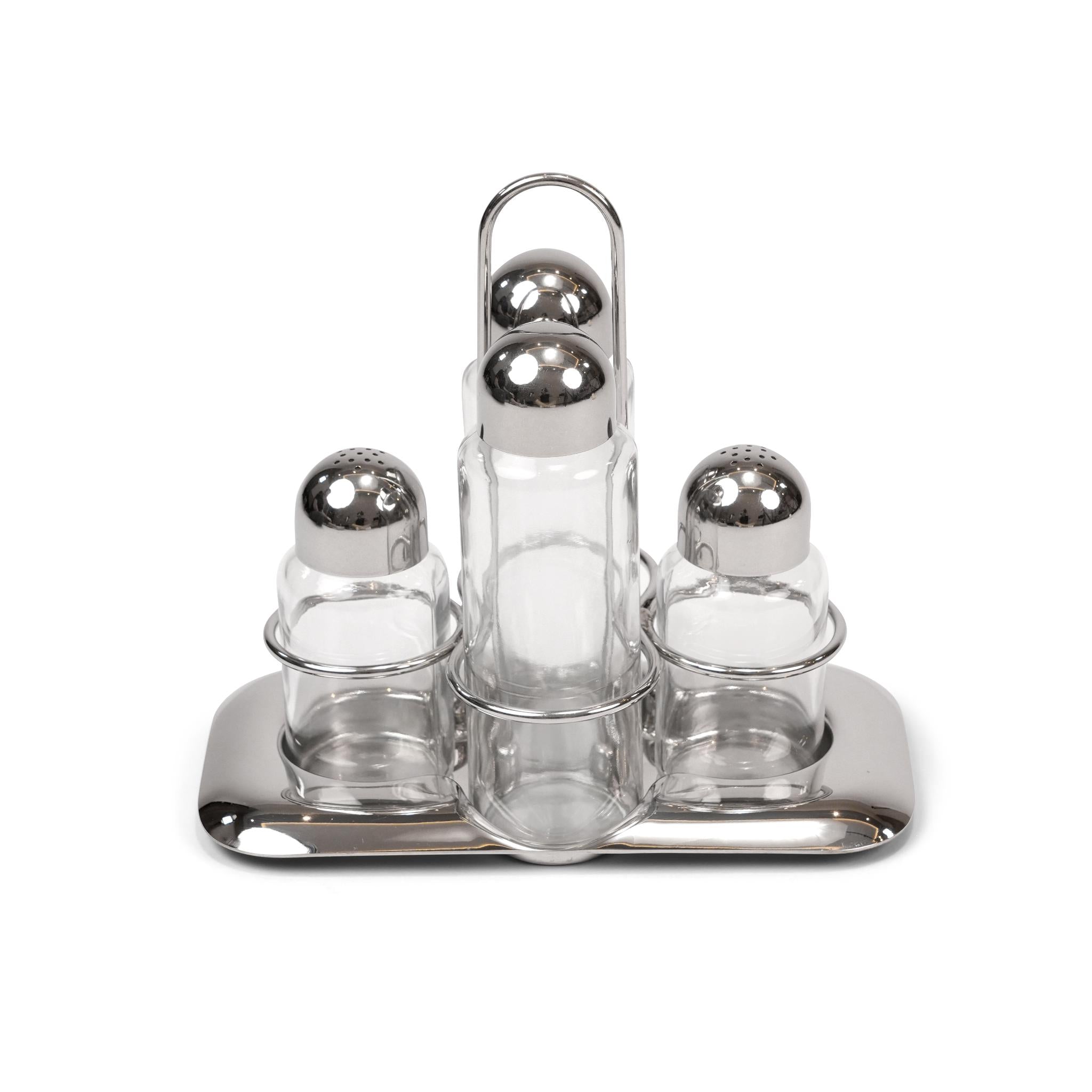 OIL AND VINEGAR SET / CRUET AND SALT CELLAR SET  4 PCS