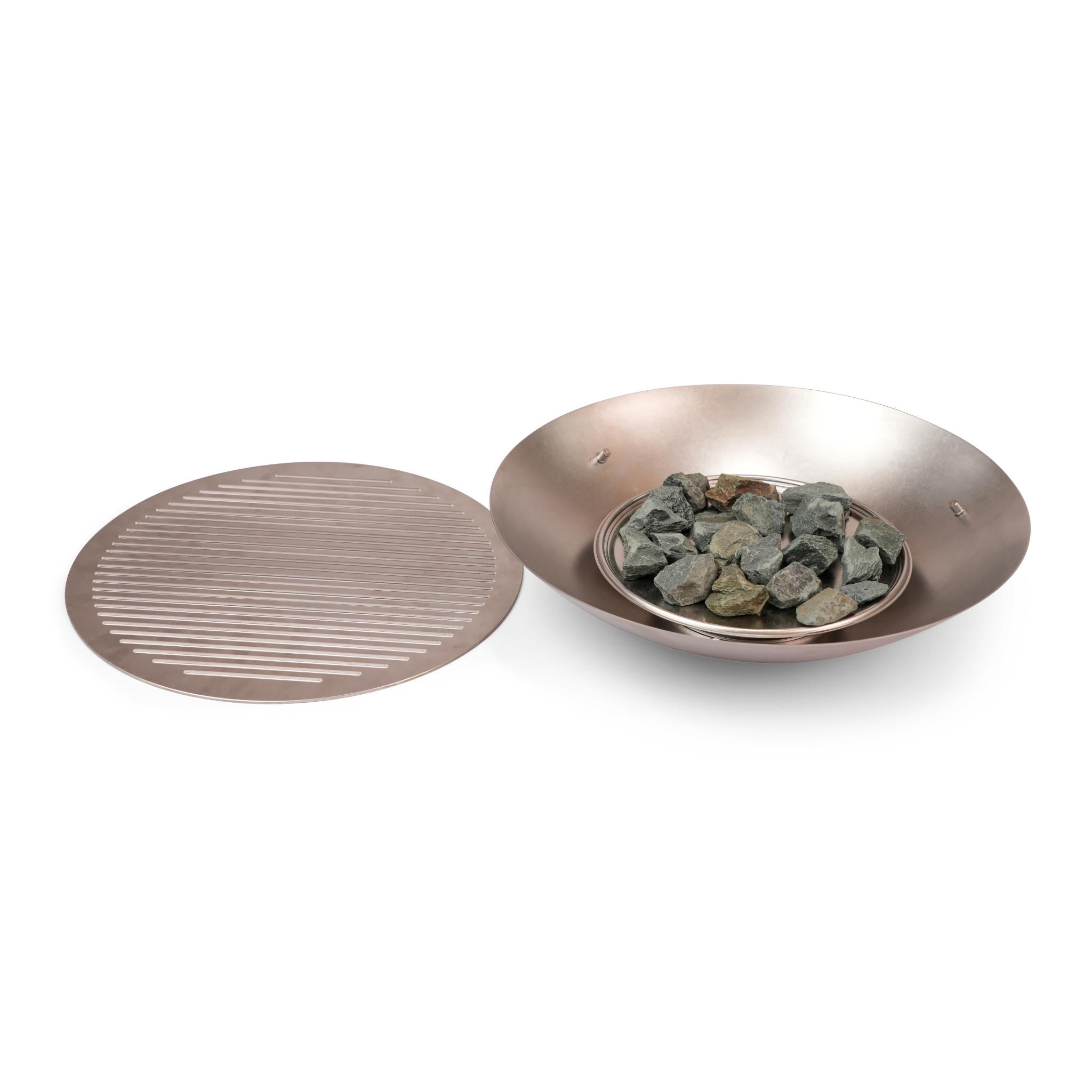 TABLE GRILL WITH NATURAL STONES