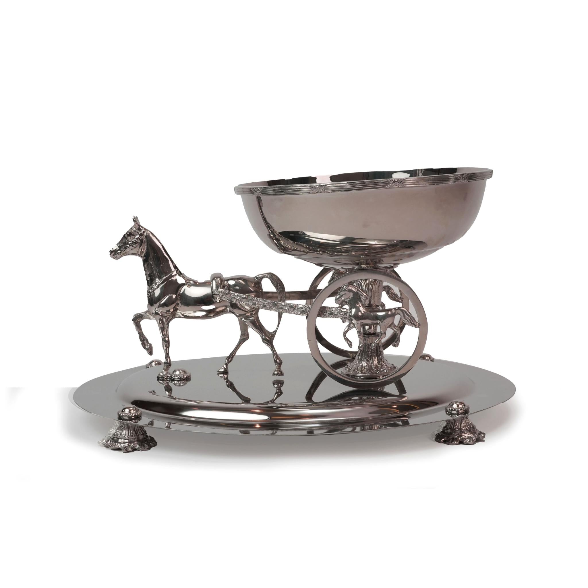 BOWL WITH HORSE DESIGN / SILVER
