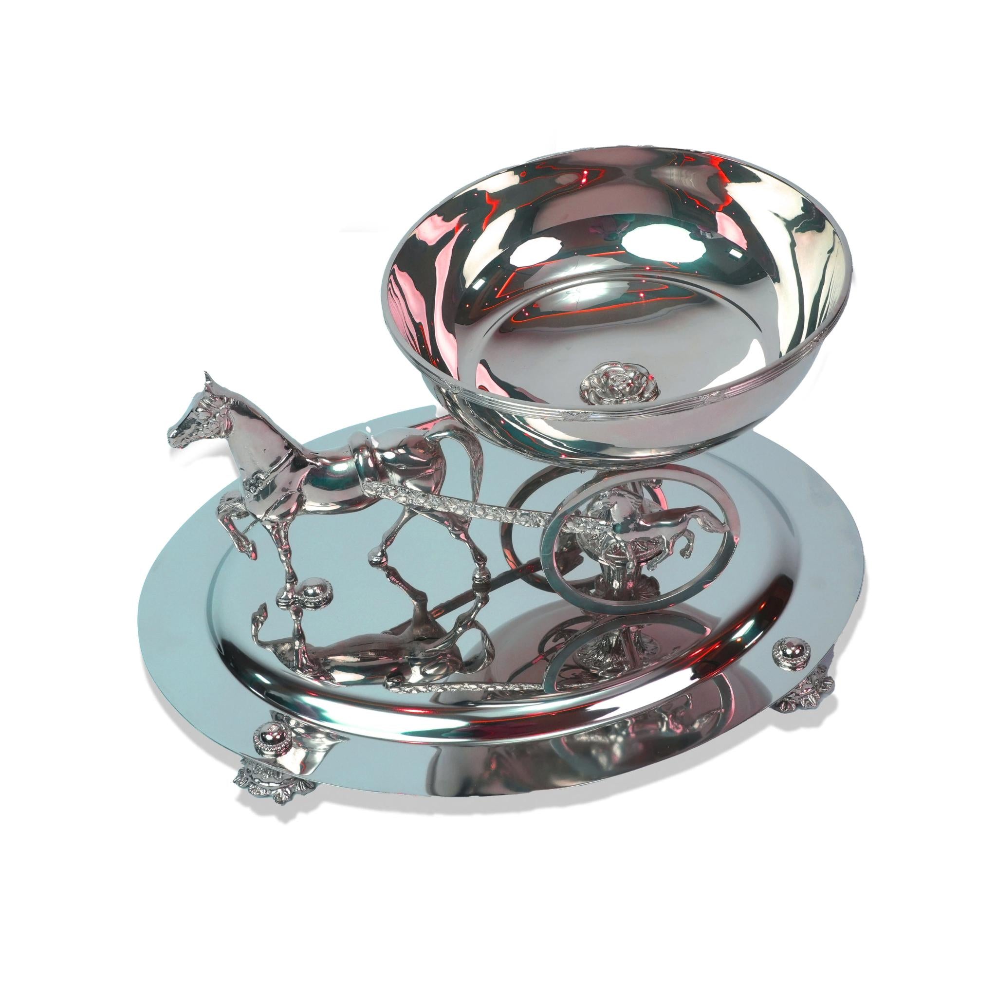 BOWL WITH HORSE DESIGN / SILVER