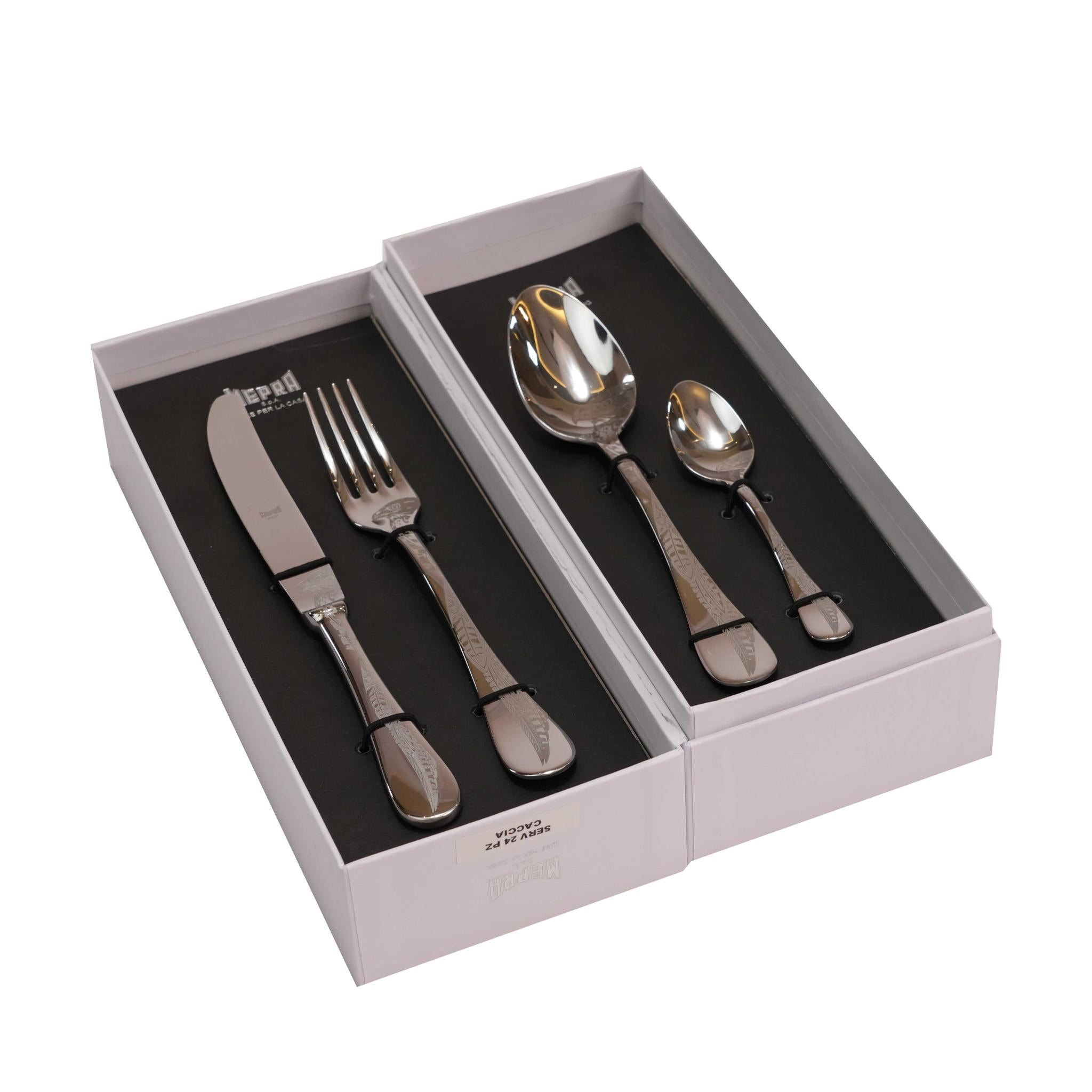 CACCIA DESIGN CUTLERY SET  OF 24 PCS / SILVER