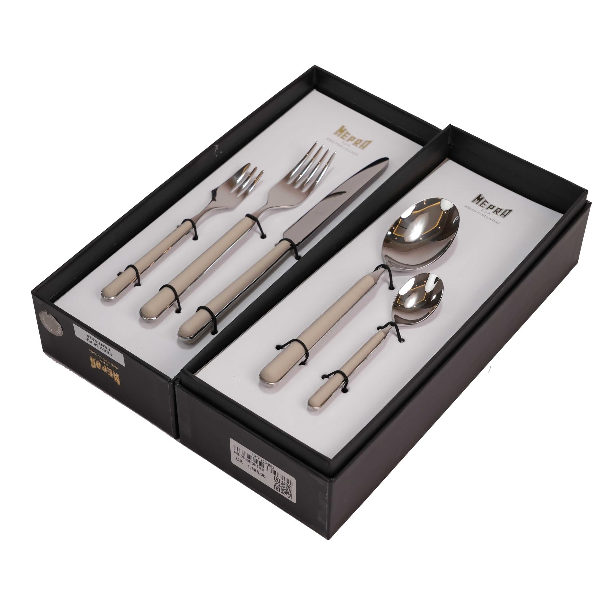 CUTLERY SET 30 PCS / SILVER COLOR AND TURTLE