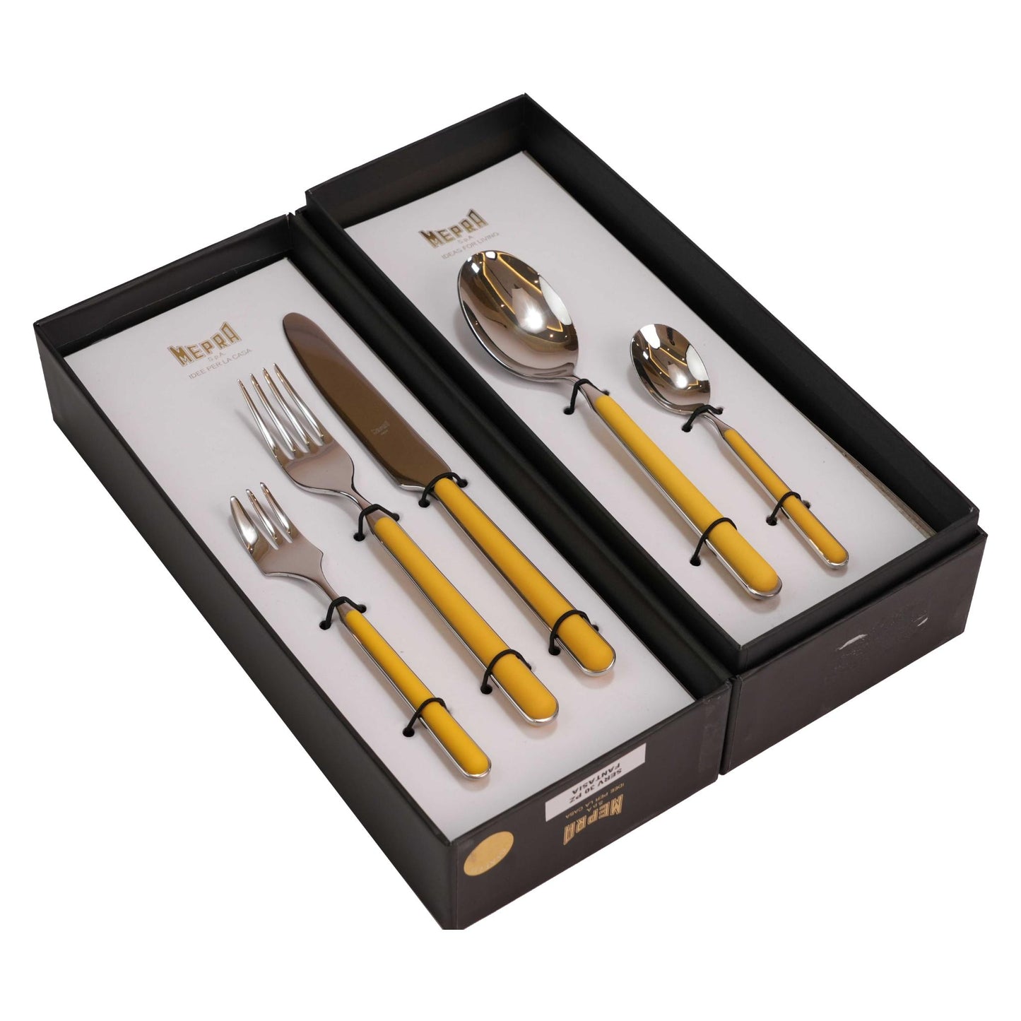 CUTLERY SET 30 PCS / SILVER COLOR AND SUNFLOWER