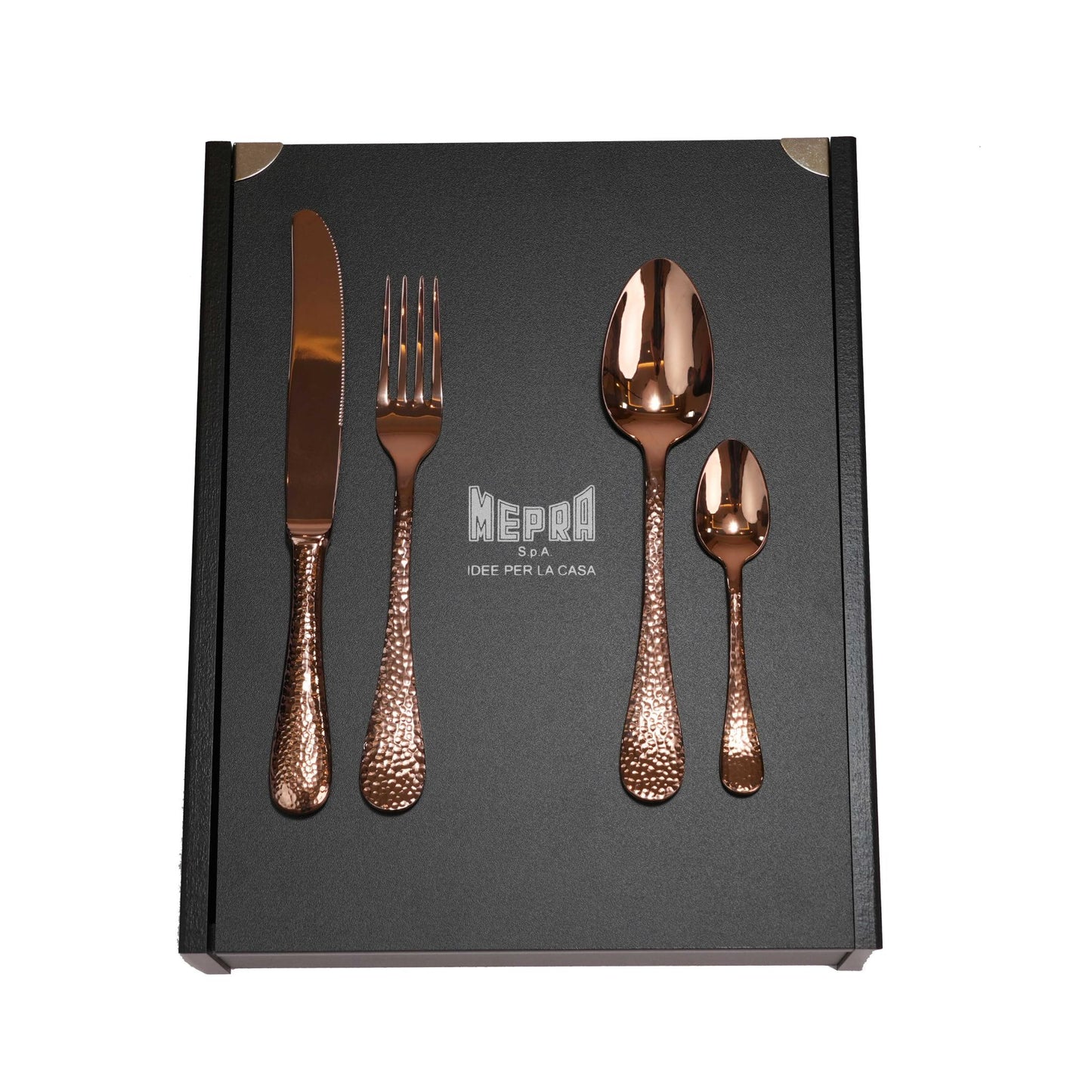 MEPRA EPOQUE DESIGN BRONZE  CUTLERY  SET  OF  24 PCS  / BRONZE  WITH DESIGN