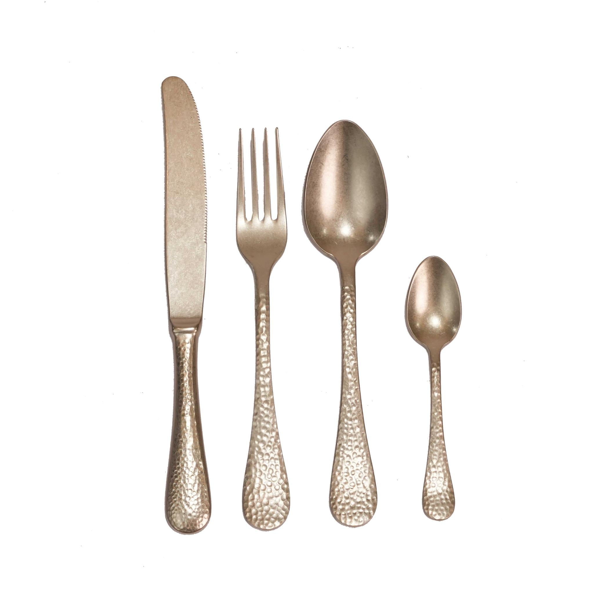EPO PEL DESIGN  CHAMPAGNE   CUTLERY  SET OF 24 PCS / CHAMPAGNE  COLOR  WITH DESIGN