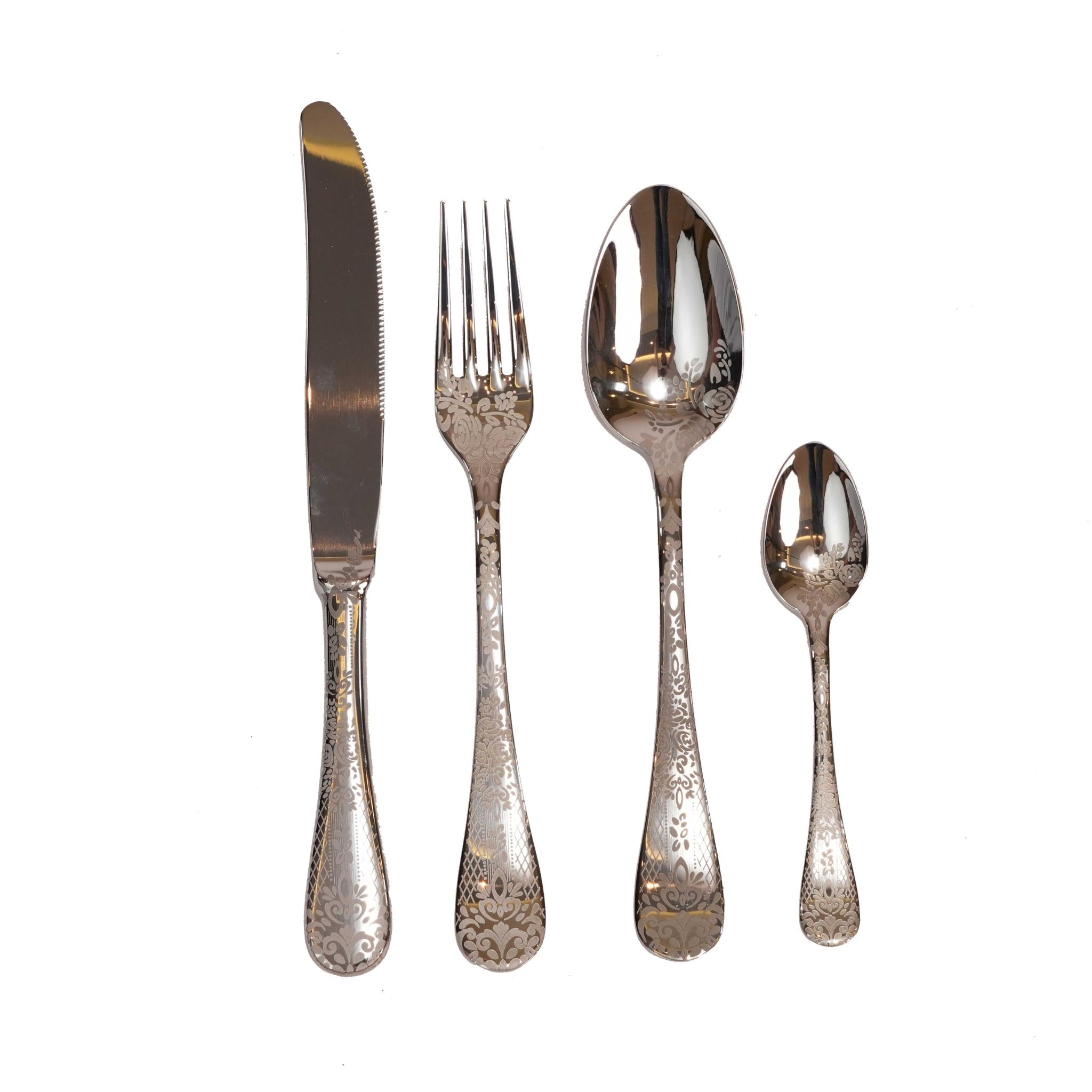 CASABLANCA DESIGN  CUTLERY SET  OF 24 PCS / SILVER