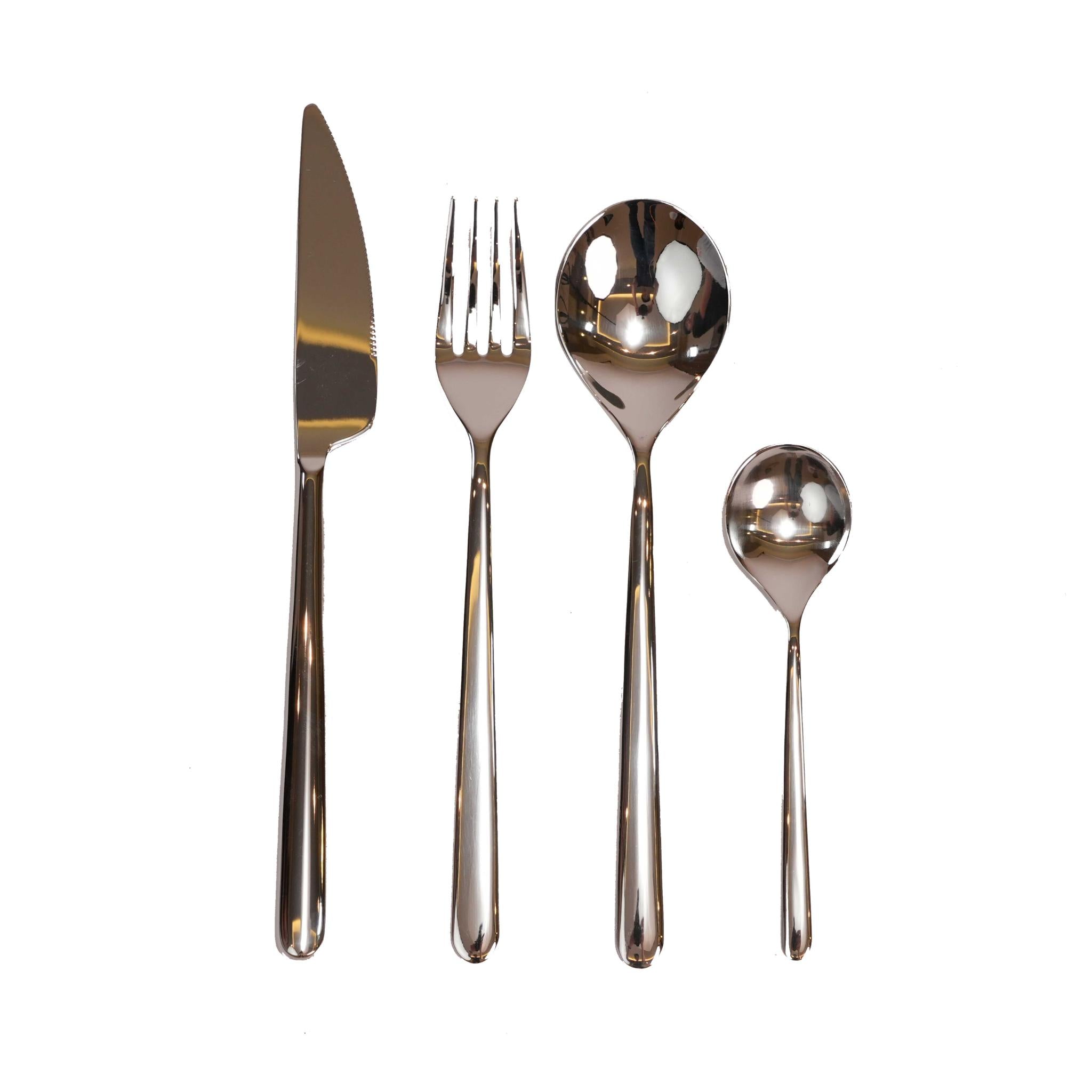 MEPRA LINEA DESIGN CUTLERY SET OF  24 PCS / SILVER