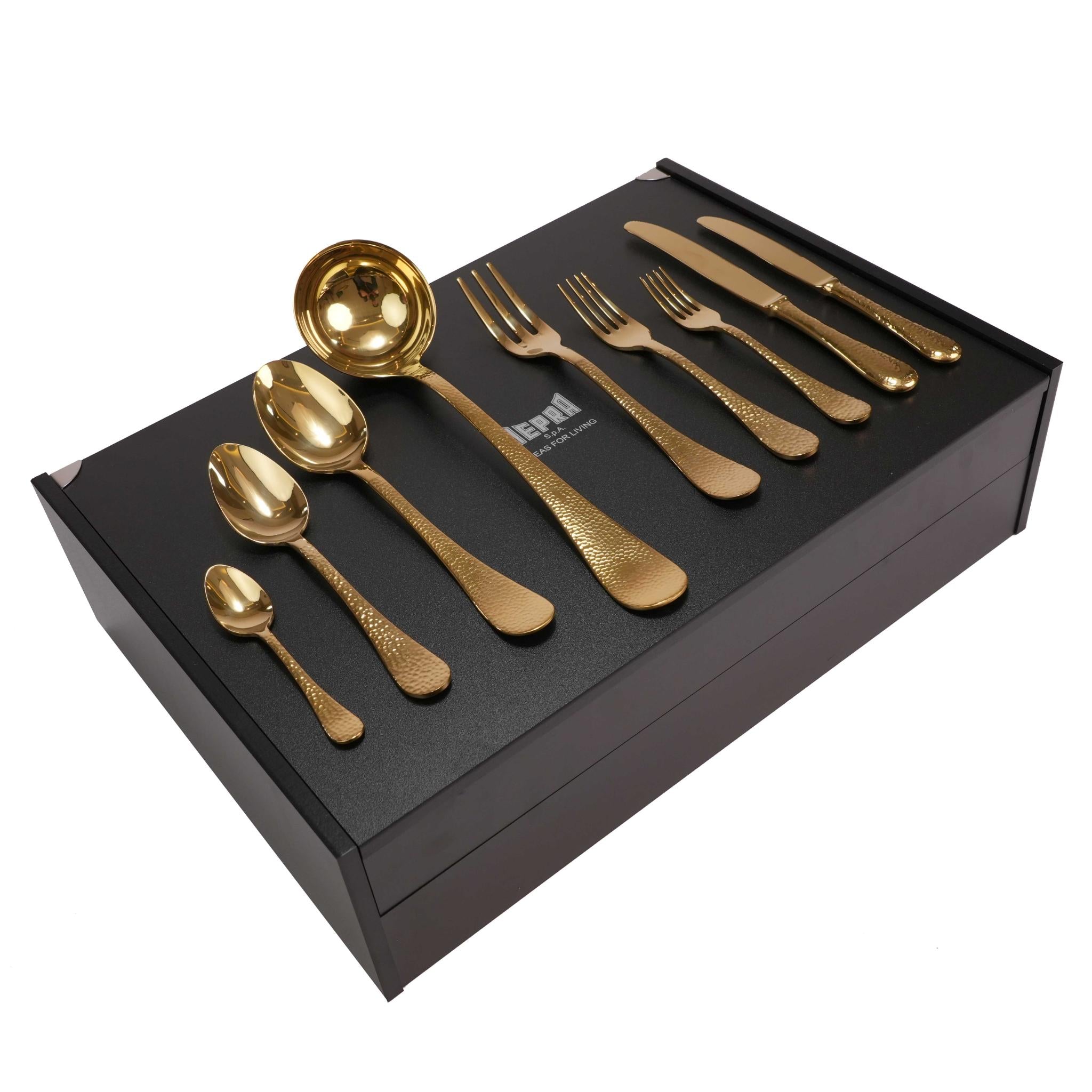 MEPRA EPOQUE ORO DESIGN CUTLERY SET OF 75 PCS / GOLD