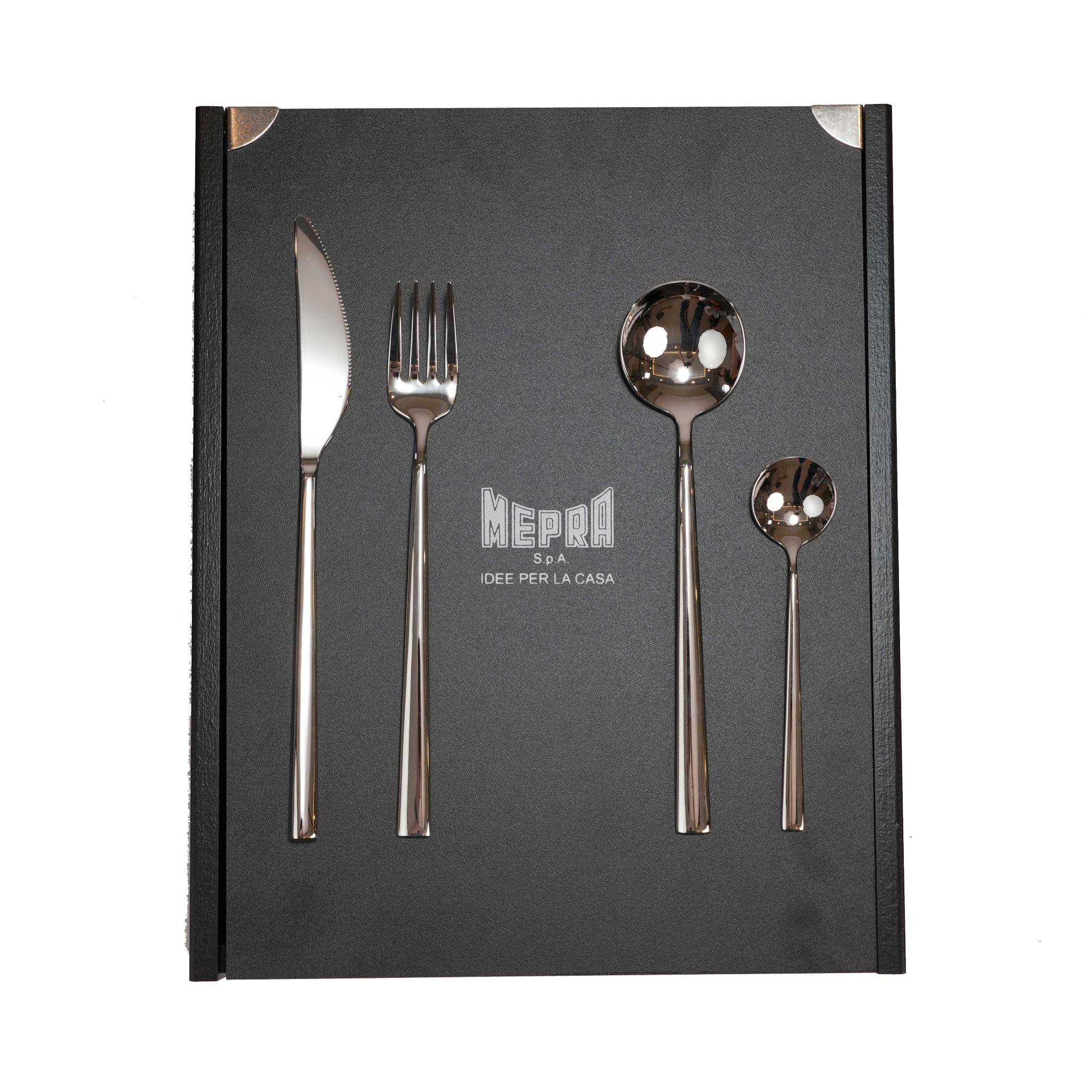 MEPRA MOVIDA DESIGN  CUTLERY SET OF 24 PCS / SILVER