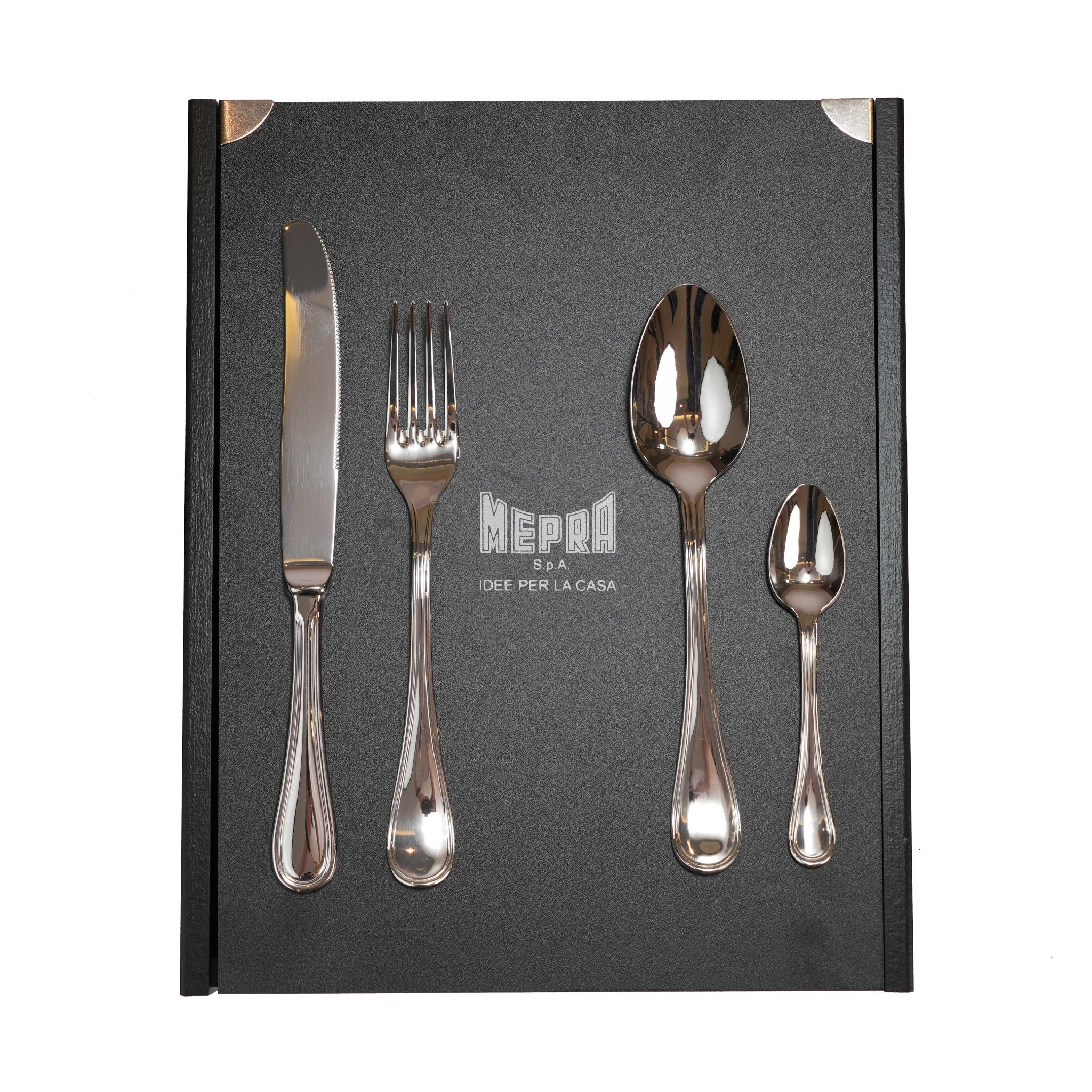 MEPRA BOHEME DESIGN  CUTLERY SET  OF  24 PCS / SILVER