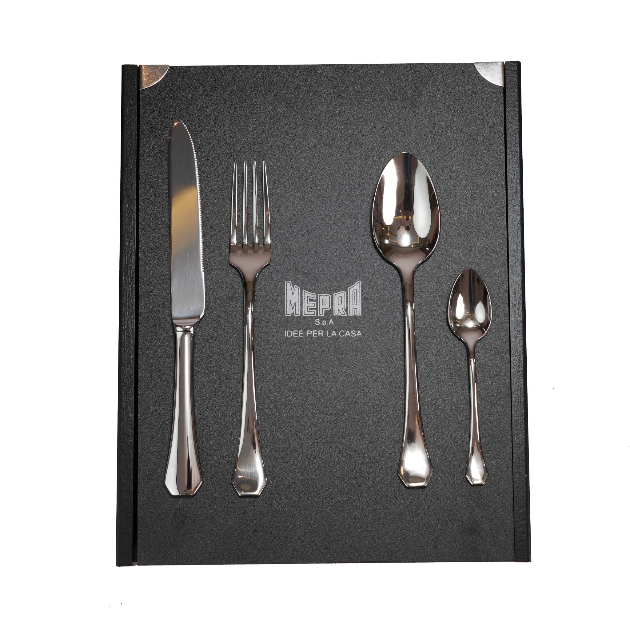MEPRA MORETTO DESIGN CUTLERY SET  OF  24 PCS /  SILVER
