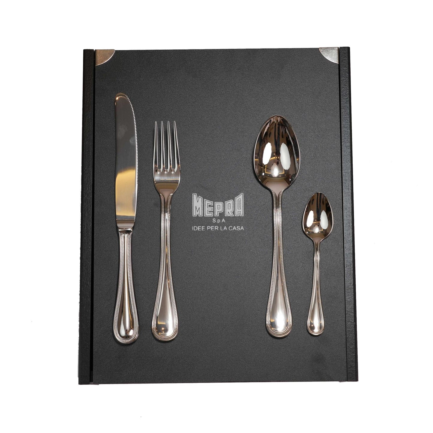 MEPRA PERLA  DESIGN CUTLERY SET  OF  24 PCS /  SILVER