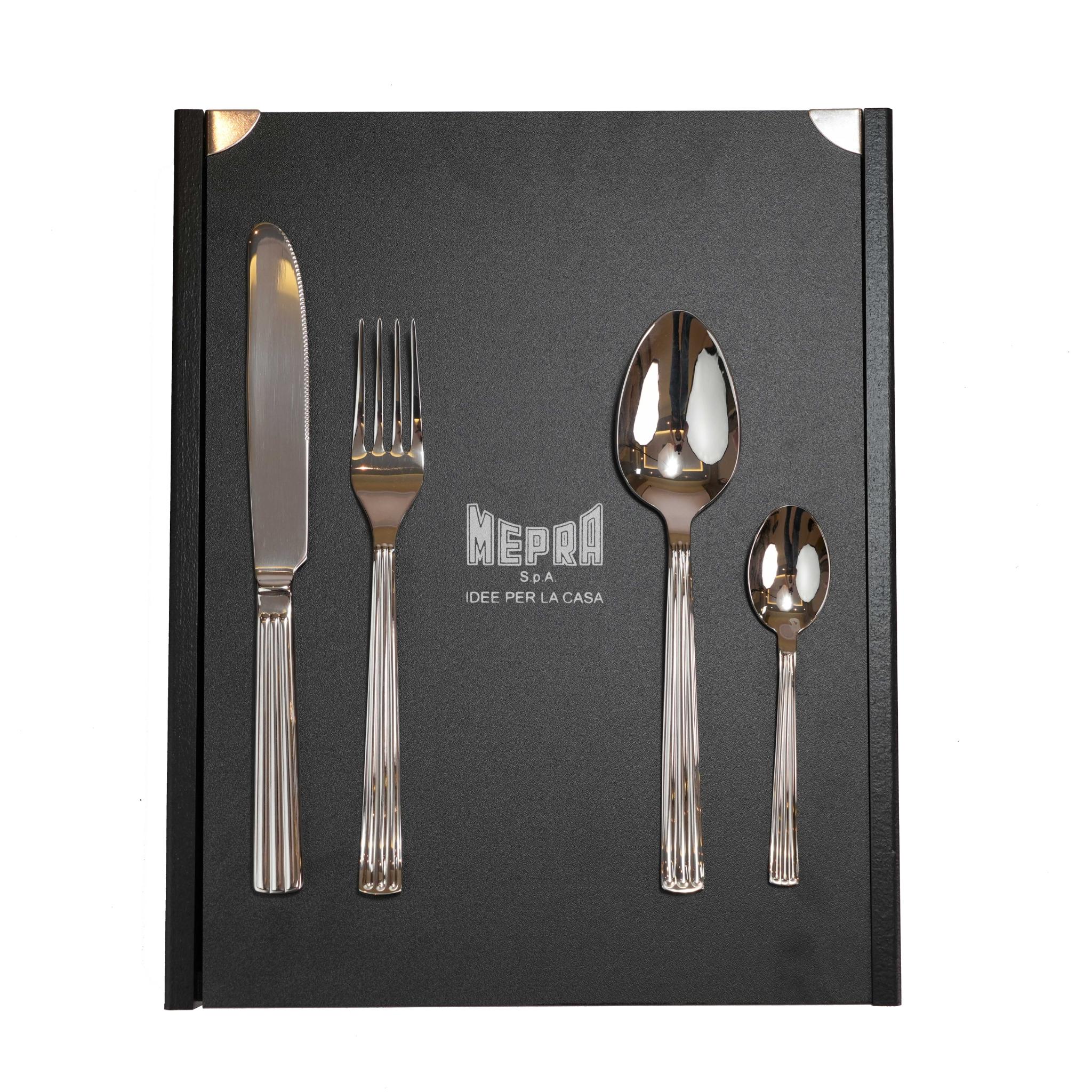 MEPRA SOLE DESIGN CUTLERY SET OF 24 PCS / SILVER