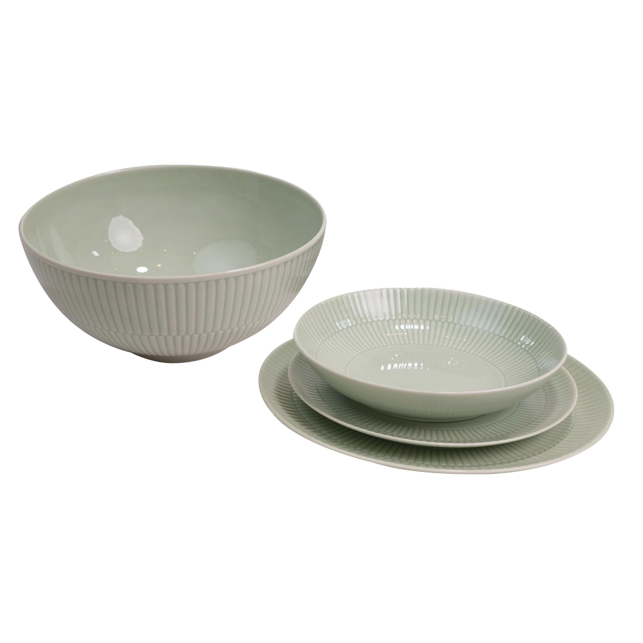 AMINA SELADON UNI COLLECTION  DINNER   SET OF 19 PCS