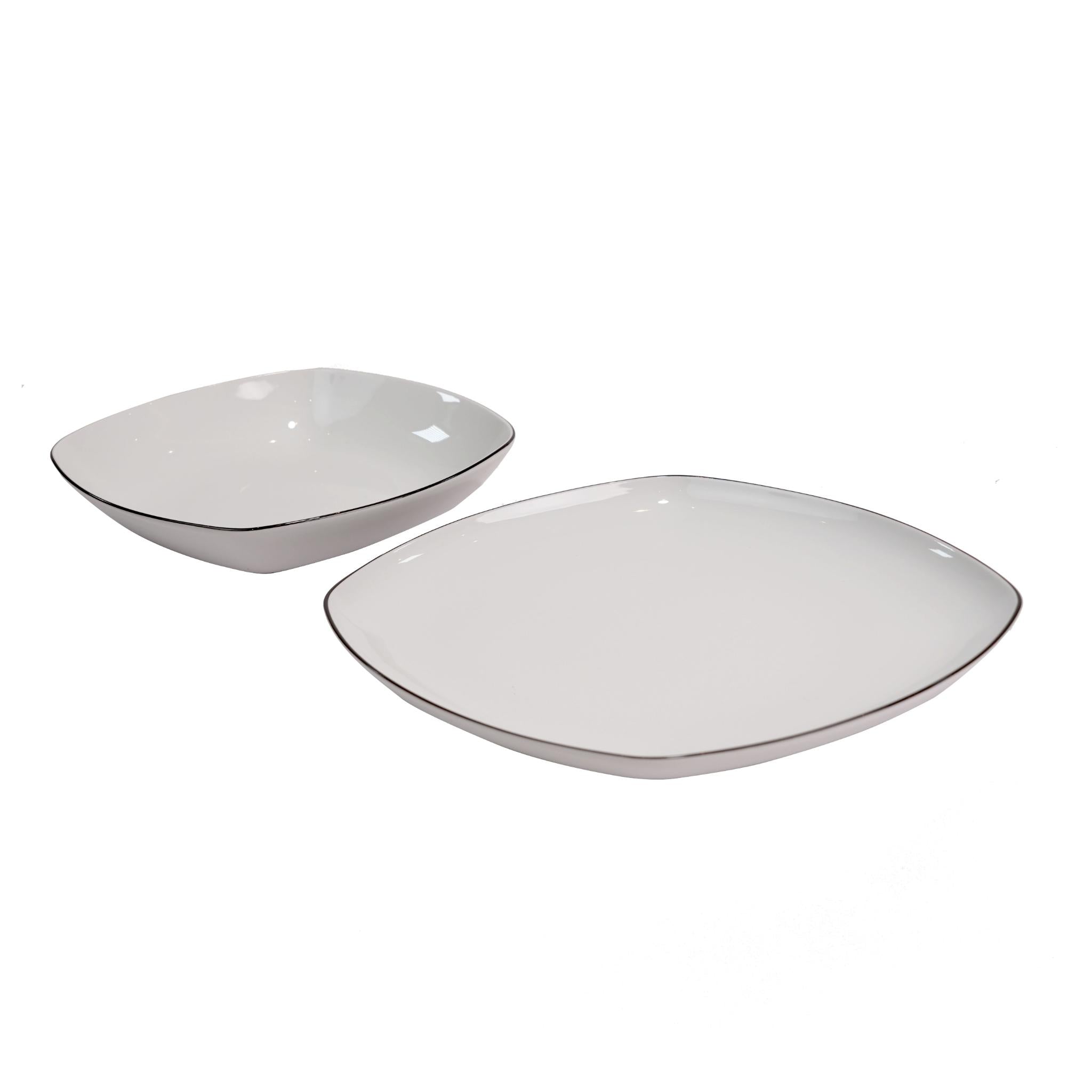 LIDO BLACK LINE DINNER SET 12 PCS RECTANGULAR