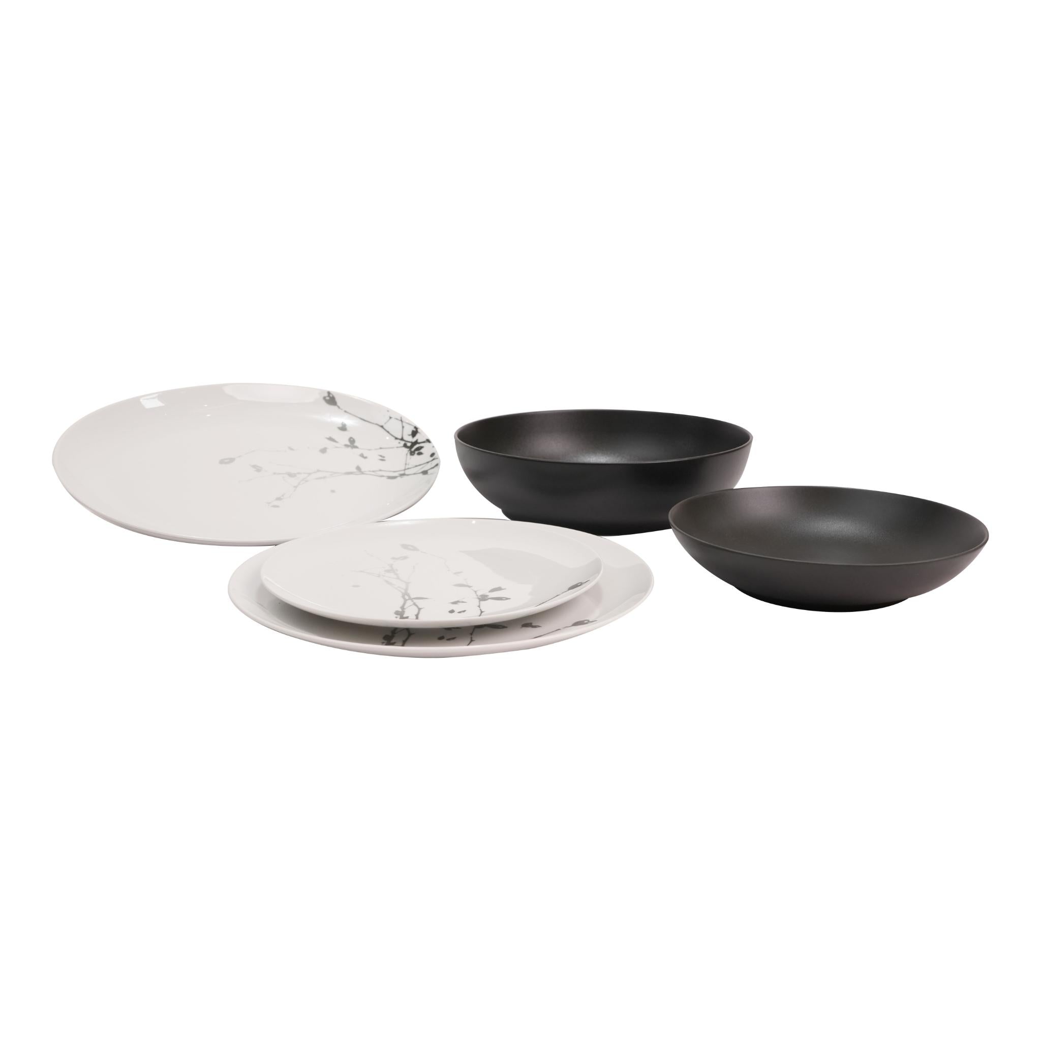 LIBERTY BLACK  DINNER  SET OF 20 PCS