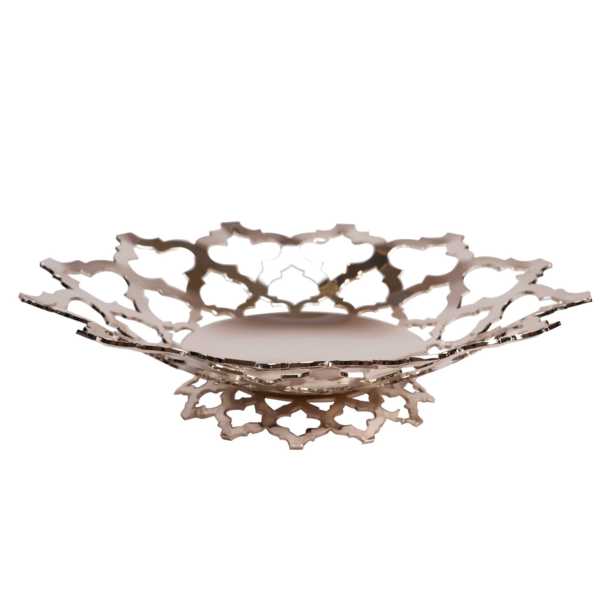 BOWL WITH BASE   , WITHOUT COVER  / SILVER PLATED