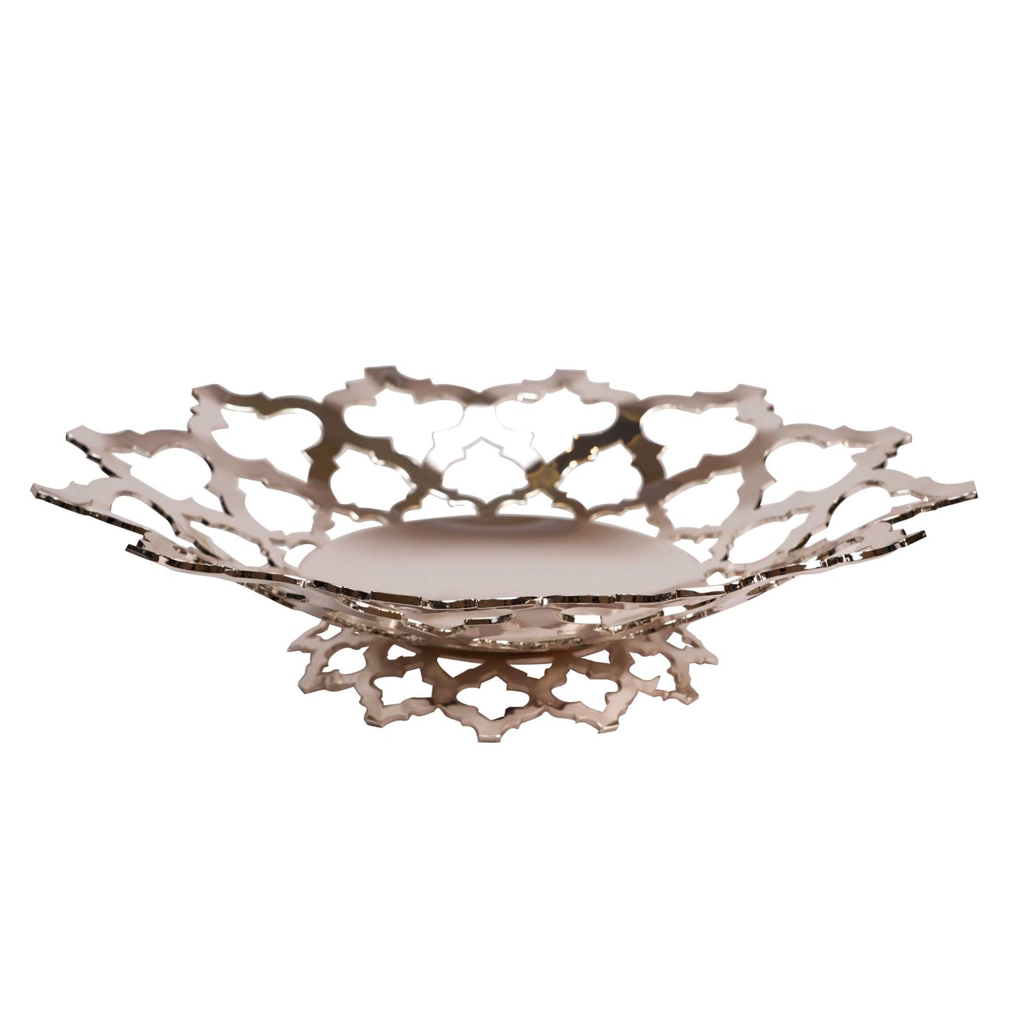 BOWL WITH BASE   , WITHOUT COVER  / SILVER PLATED