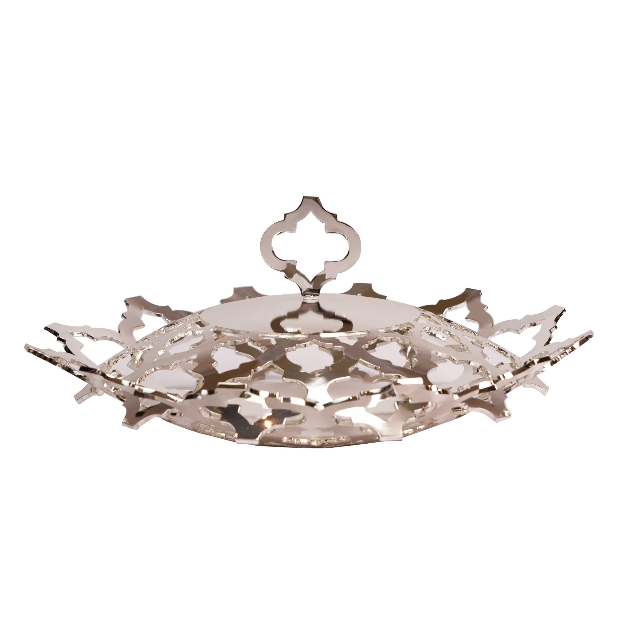 FRUITER BOWL WITH  COVER / SILVER PLATED