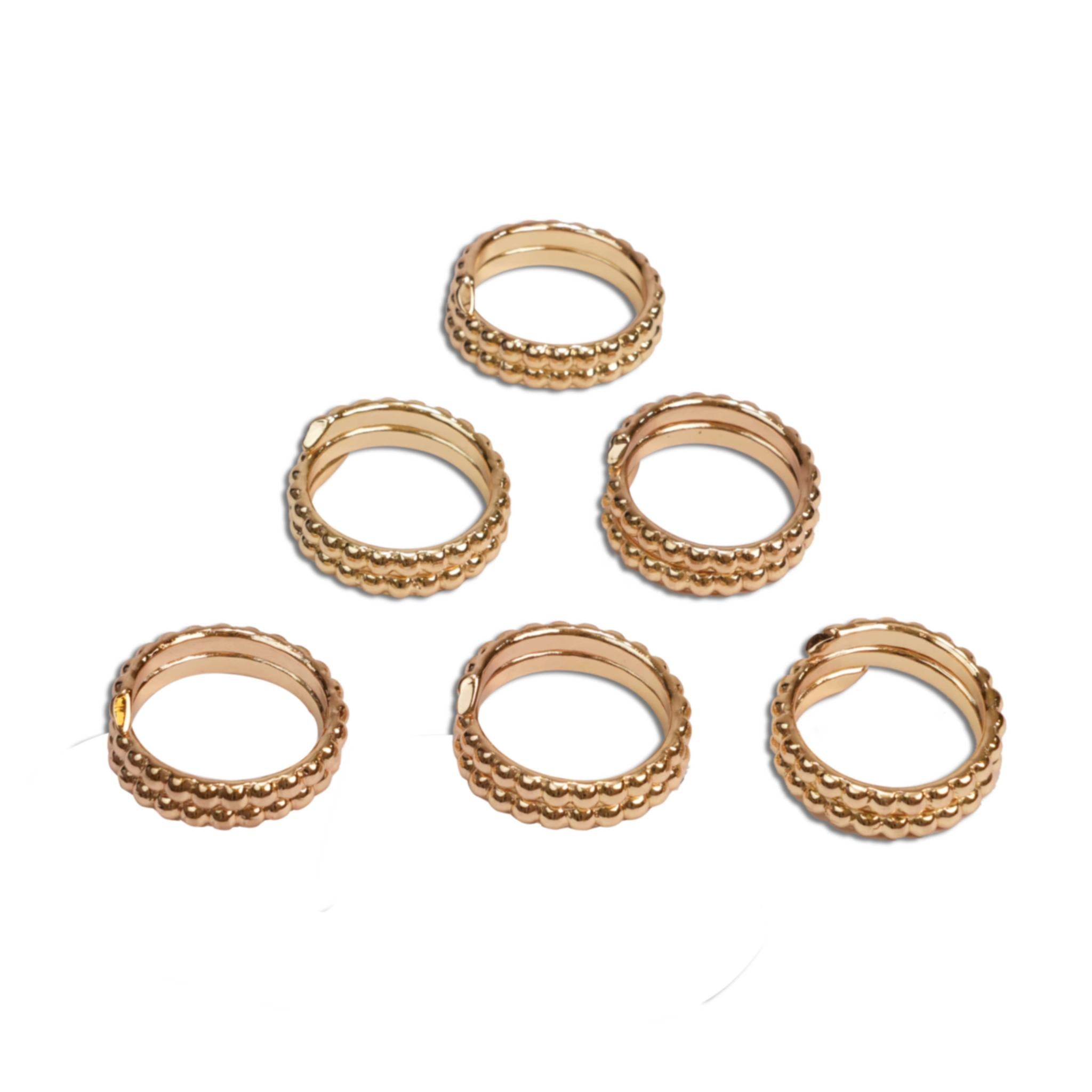 NAPKIN RINGS   BUBBLE DESIGN / GOLD PLATED