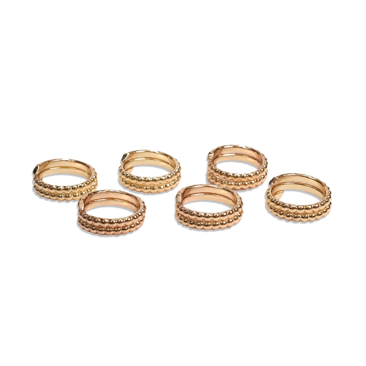 NAPKIN RINGS   BUBBLE DESIGN / GOLD PLATED