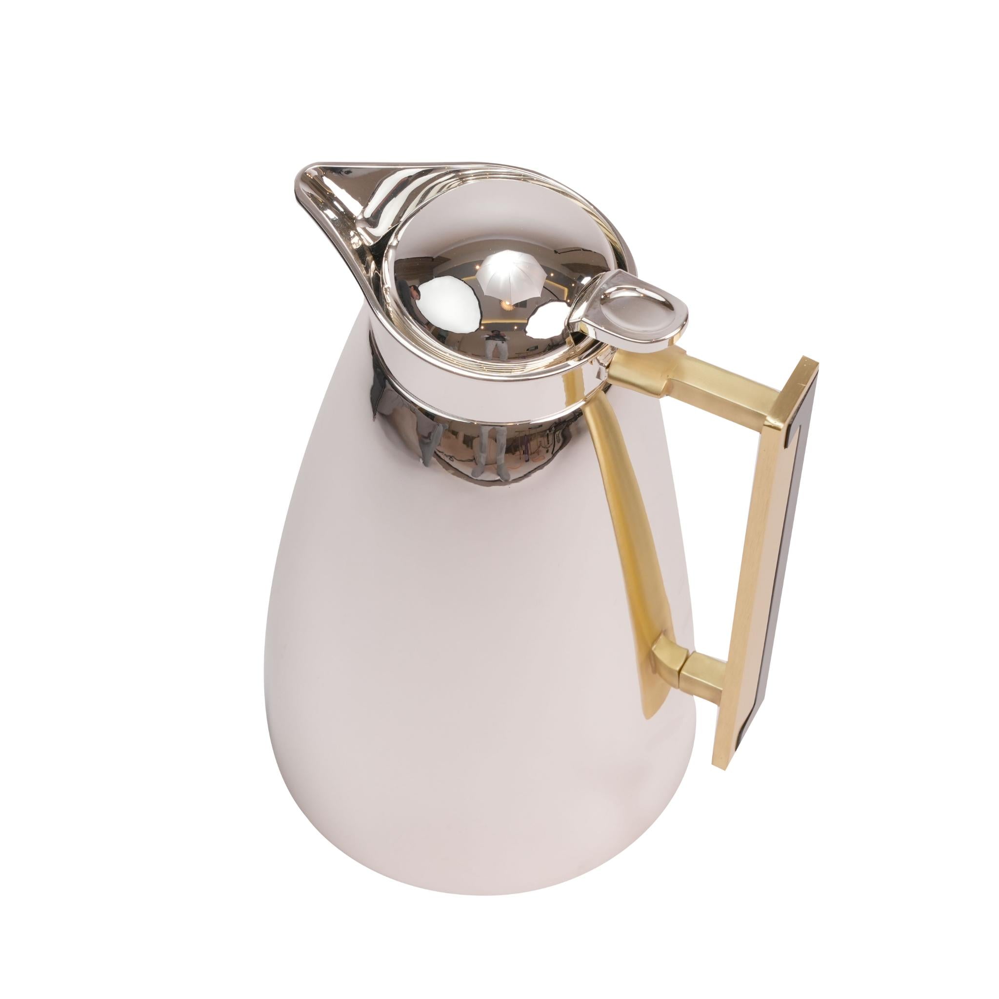 THERMOS SILVER PLATED WITH GOLD PLATED MATT HANDLE