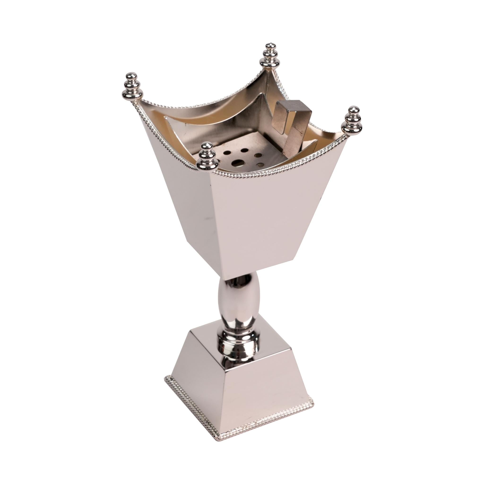 MABKHARA ,  S25  DECOR ON TOP & BASE  / SILVER PLATED