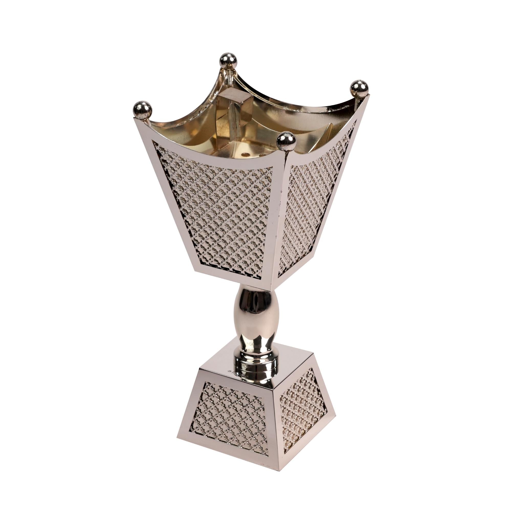 MABKHARA ,  DECOR ON TOP & BOTTOM /  SILVER PLATED