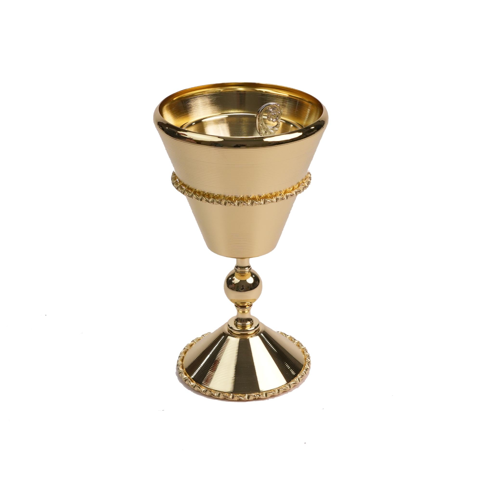 ROUND MABKHARA EITHG LINES & BORDOUR DESIGN / GOLD PLATED