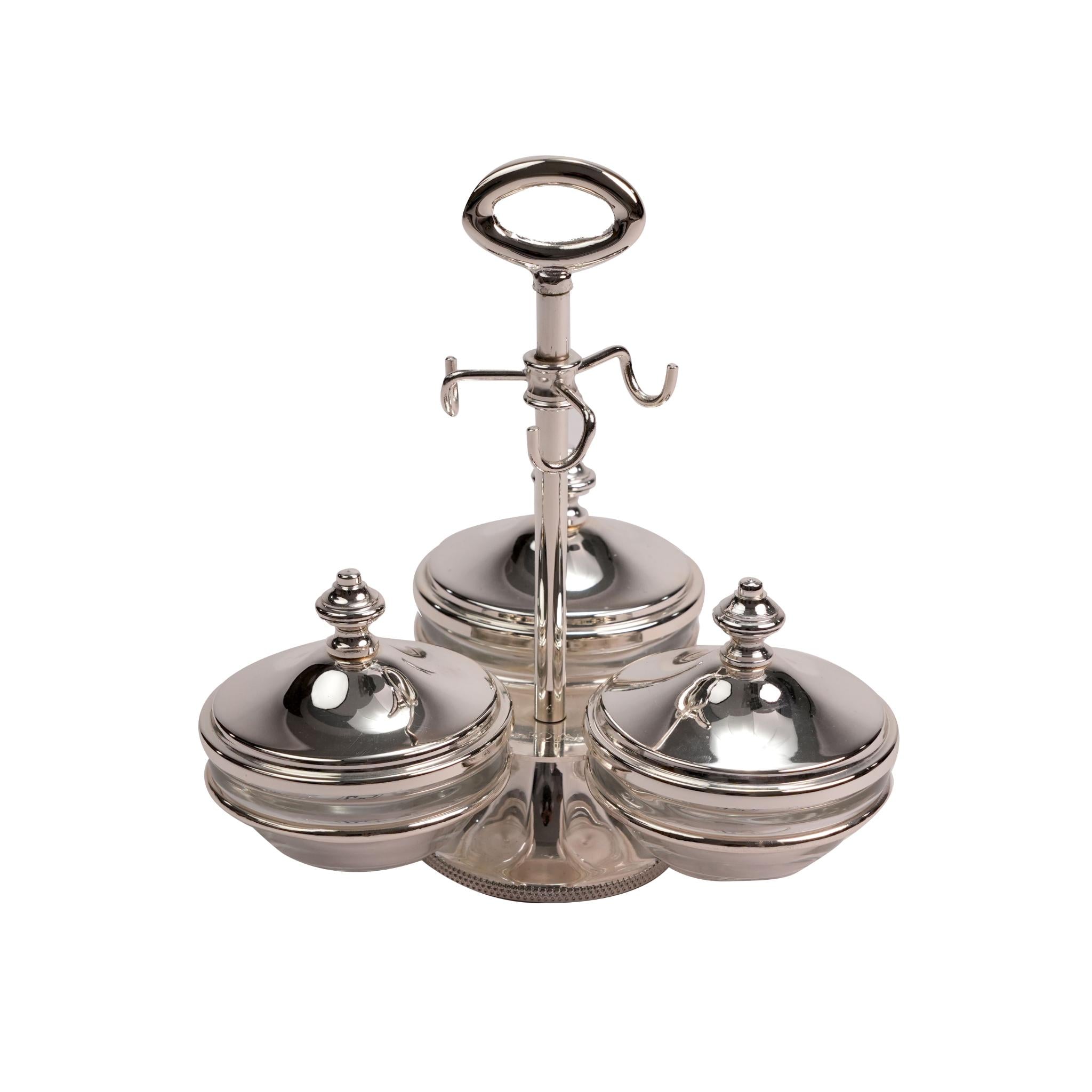 STANDF WITH 3 SMALL BOWLS / SILVER PLATED