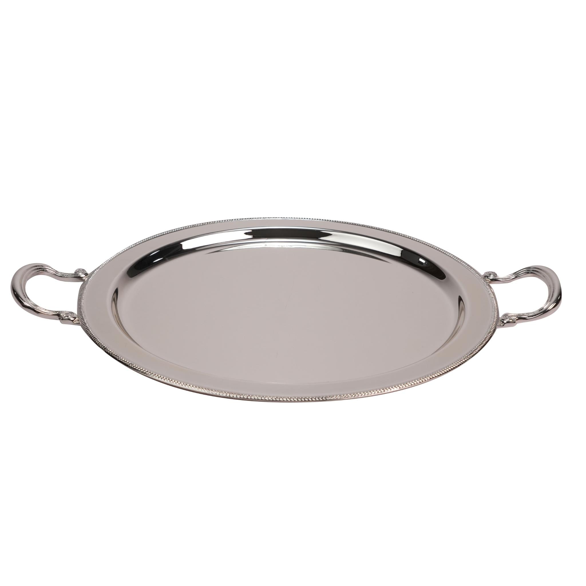 ROUND TRAY  , DECOR DESIN / SILVER PLATED