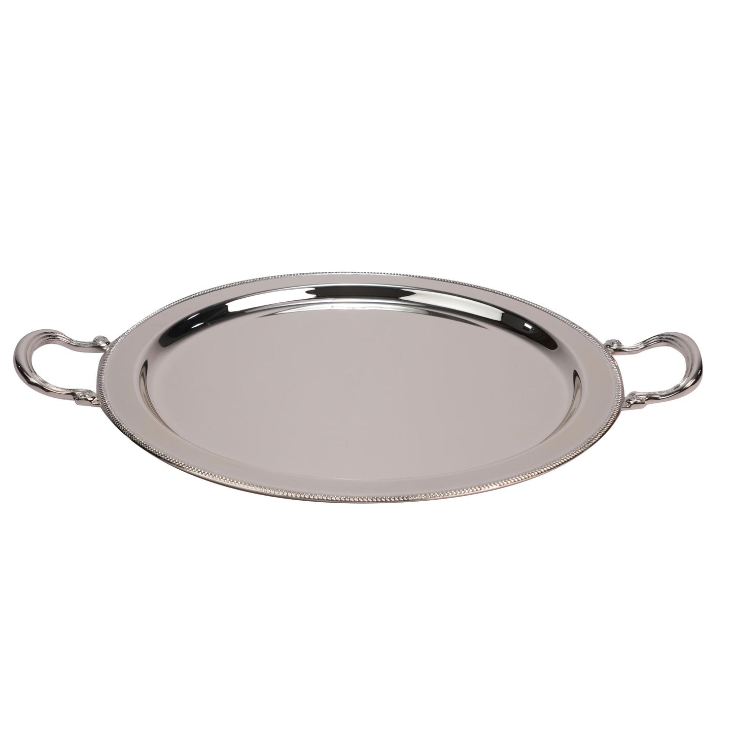 ROUND TRAY  , DECOR DESIN / SILVER PLATED
