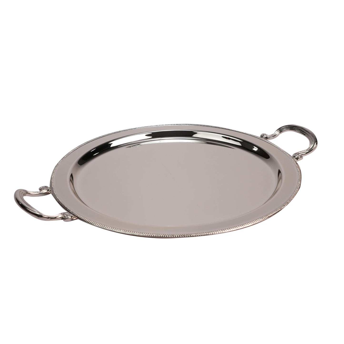 ROUND TRAY  , DECOR DESIN / SILVER PLATED