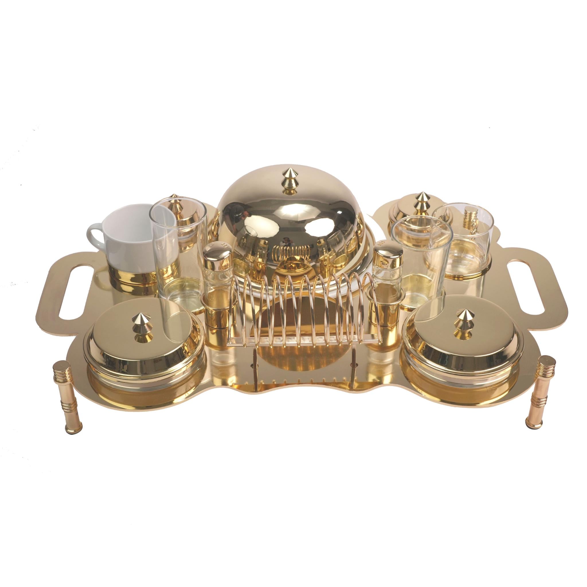 MODEL BREAKFAST SET TRAY / GOLD PLATED