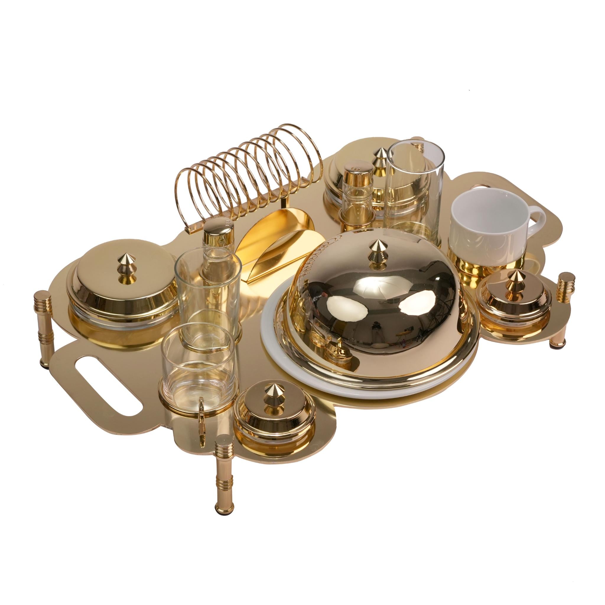 MODEL BREAKFAST SET TRAY / GOLD PLATED