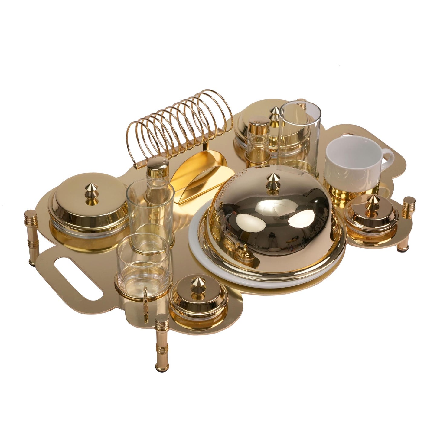 MODEL BREAKFAST SET TRAY / GOLD PLATED