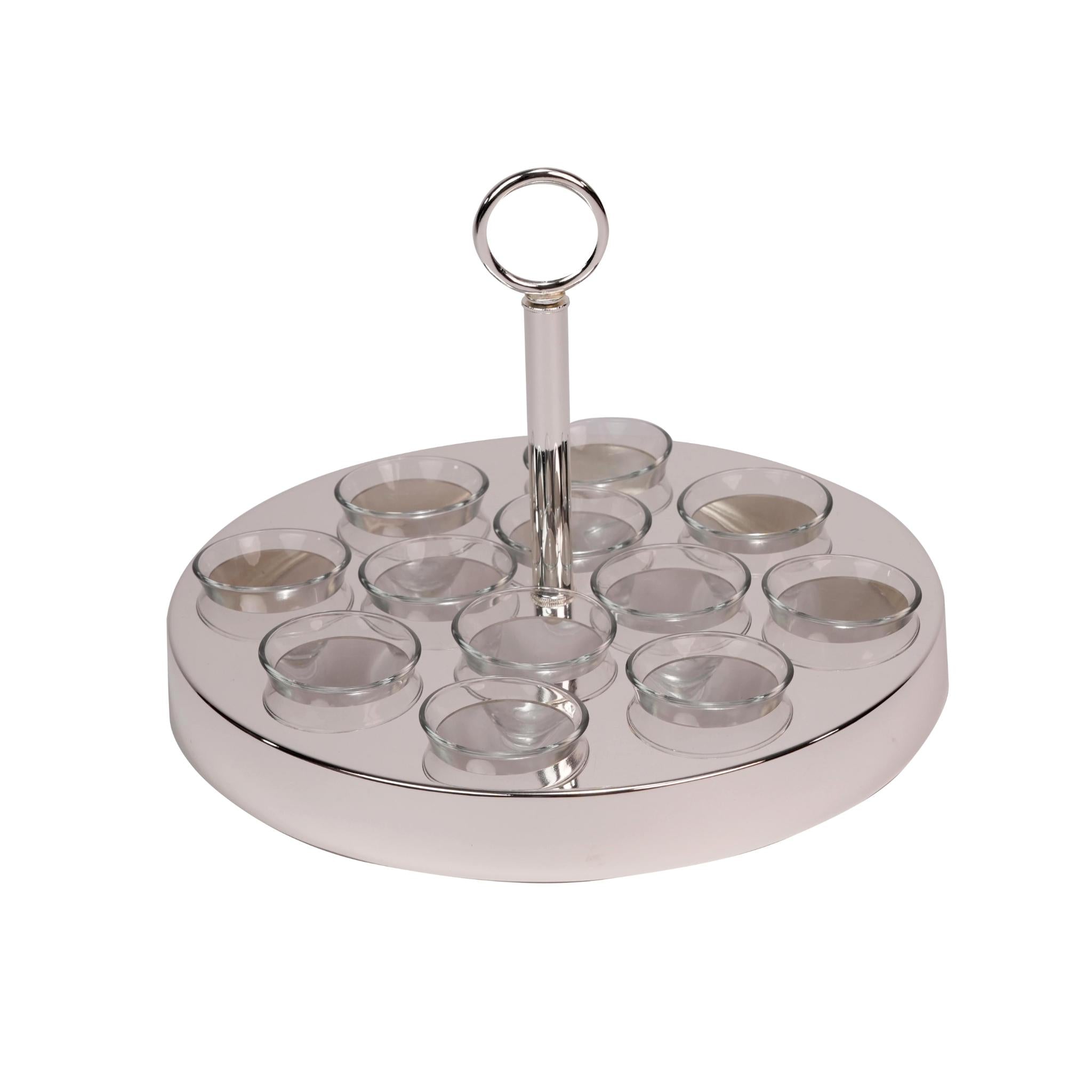 ROUND STAND  FOR 12 ARABIC COFFEE CUPS / SILVER PLATED