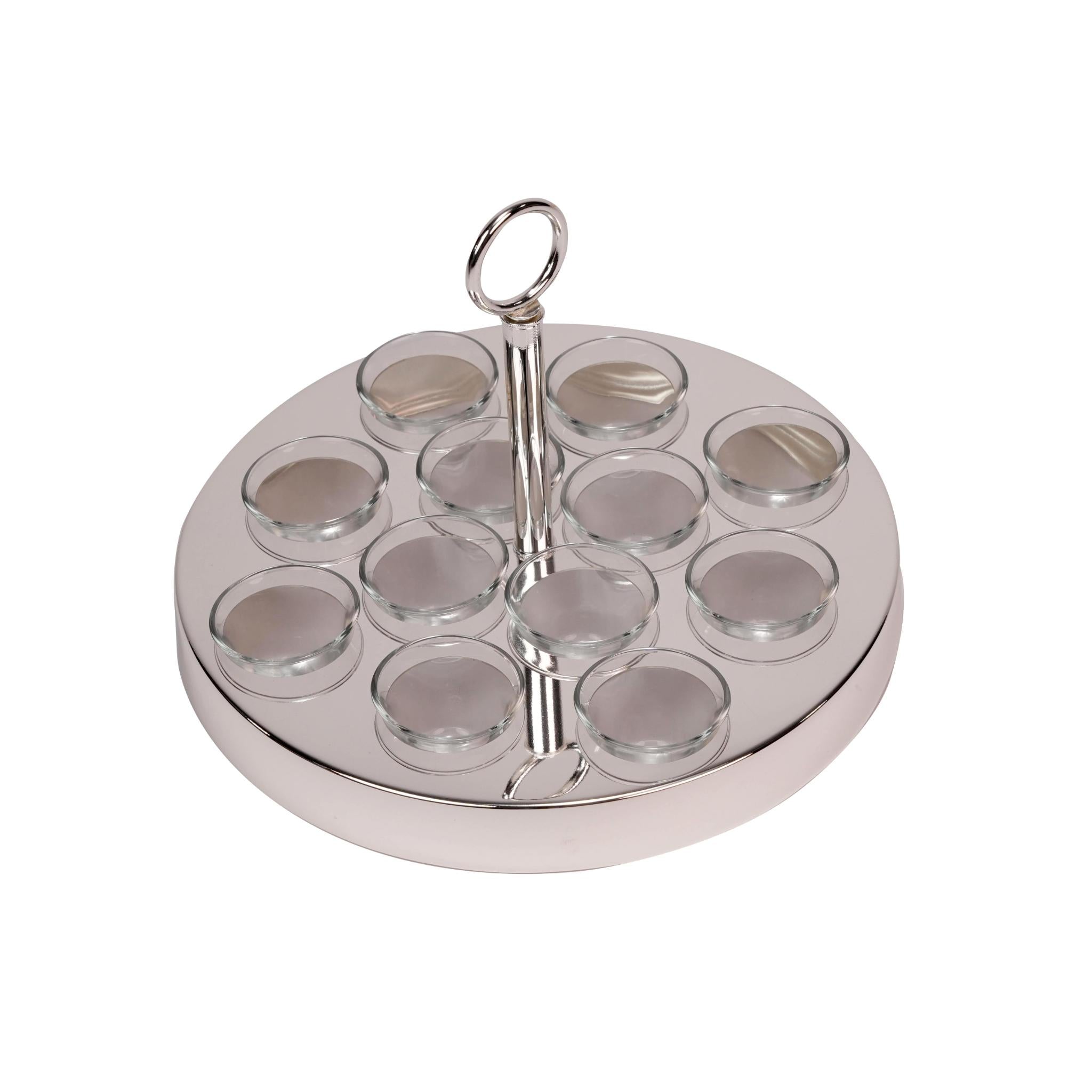 ROUND STAND  FOR 12 ARABIC COFFEE CUPS / SILVER PLATED