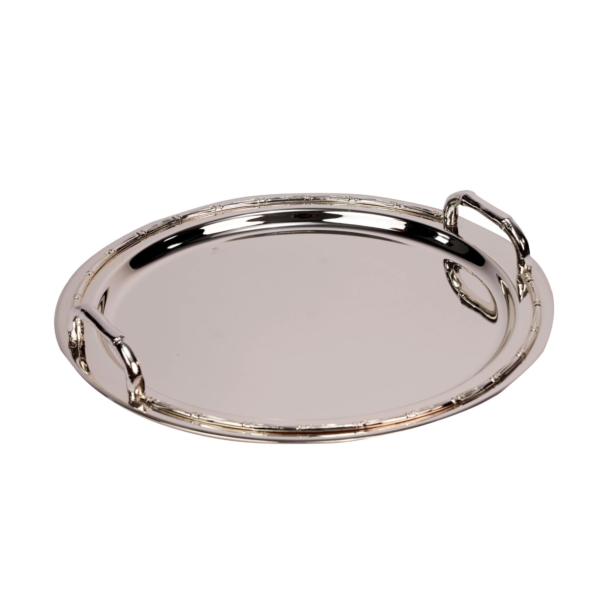 ROUND TRAY , BB BORDUR DESIGN / SILVER PLATED