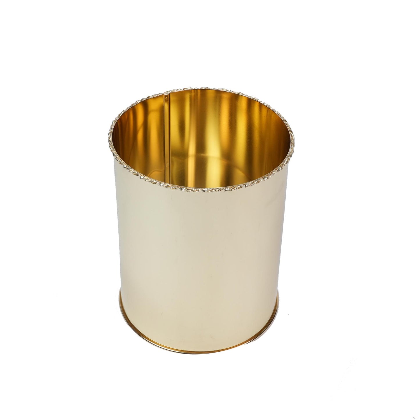 WASTE / TRASH   BIN WITH DECOR ON TOP - GOLD