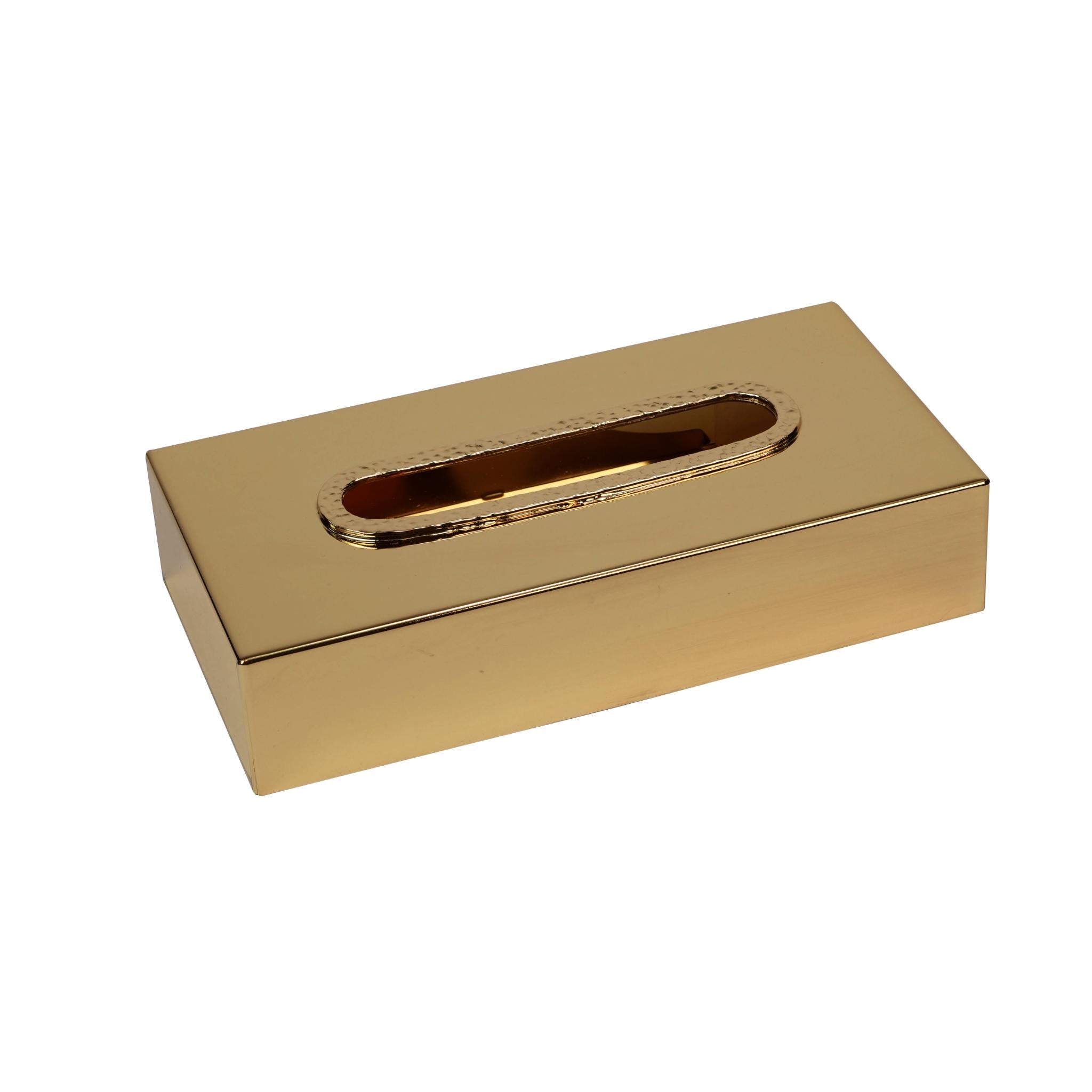 KLEENEX BOX  ,  HAMMERED  DESIGN / GOLD PLATED