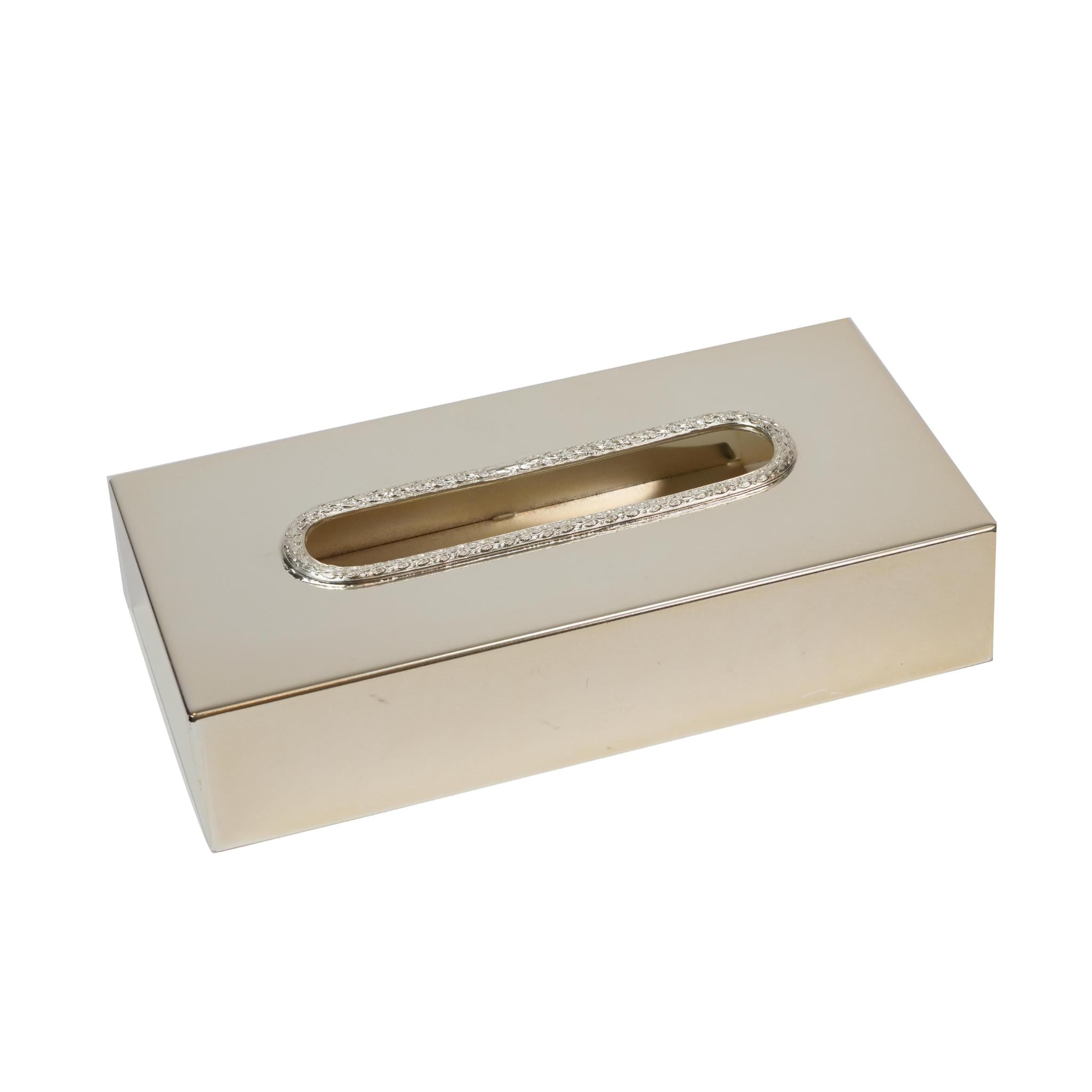 KLEENEX BOX  , LAUREL   DESIGN  / SILVER  PLATED