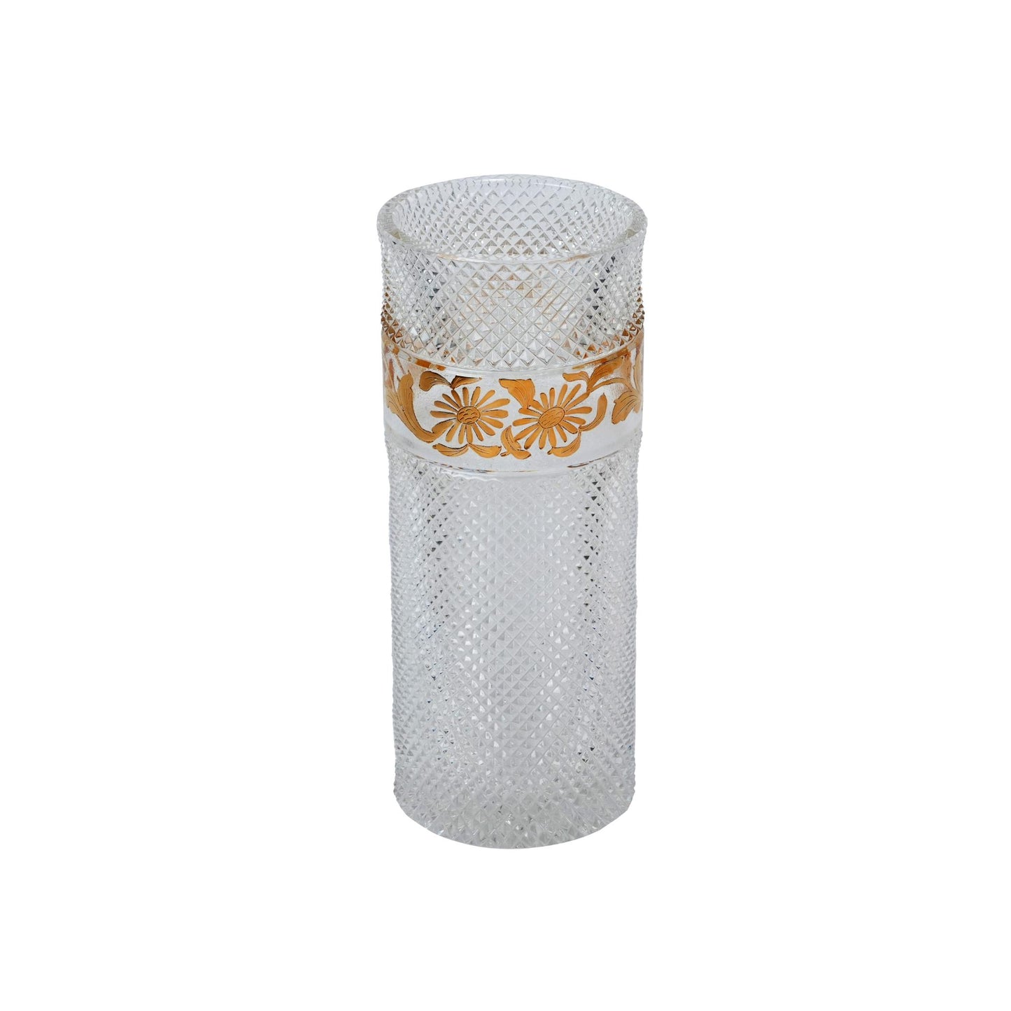 VASE WITH DIAMOND CUT DESIGN / GOLD